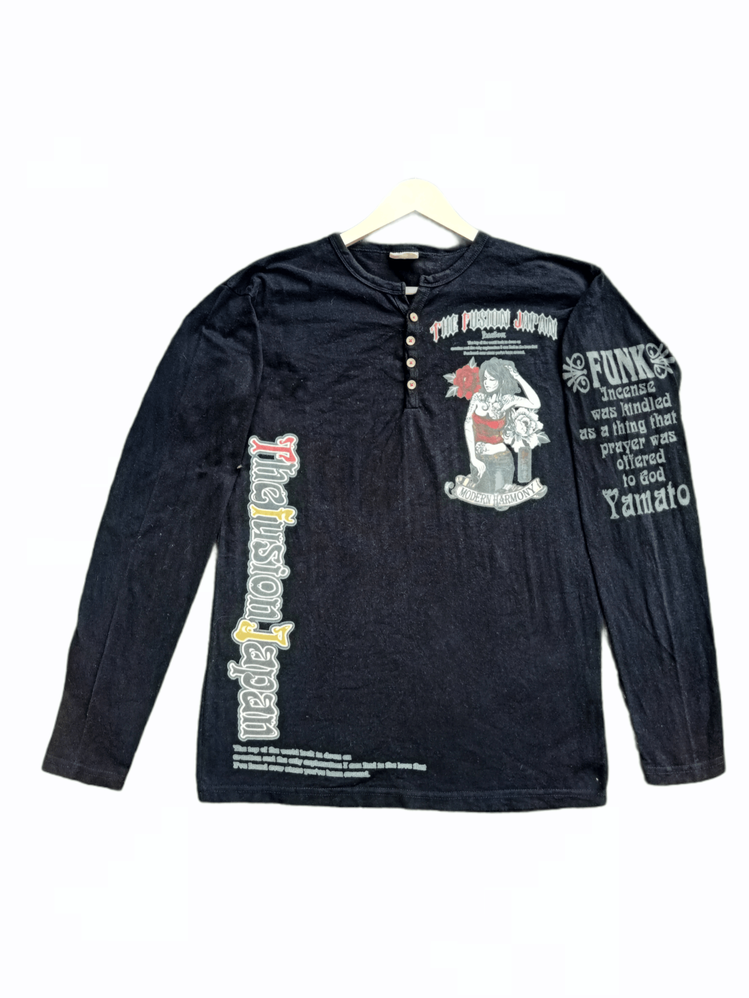 Japanese Brand × Vintage The Fusion Japan Tattoo style Long Sleeve tee Size US M / EU 48-50 / 2 - 4 Thumbnail