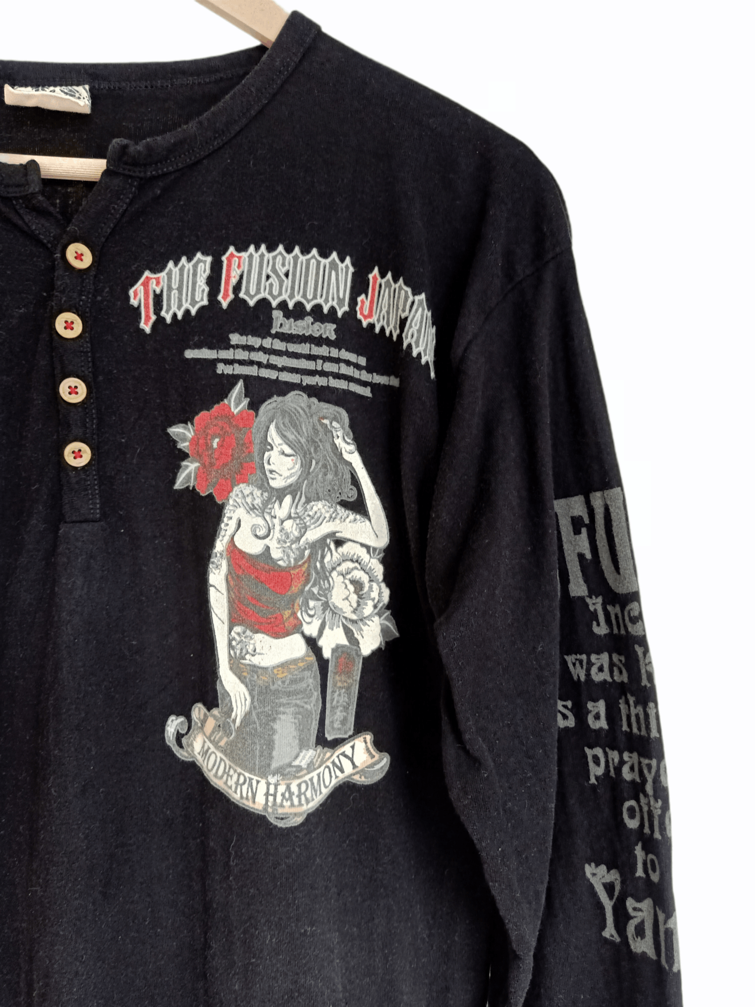 Japanese Brand × Vintage The Fusion Japan Tattoo style Long Sleeve tee Size US M / EU 48-50 / 2 - 5 Thumbnail