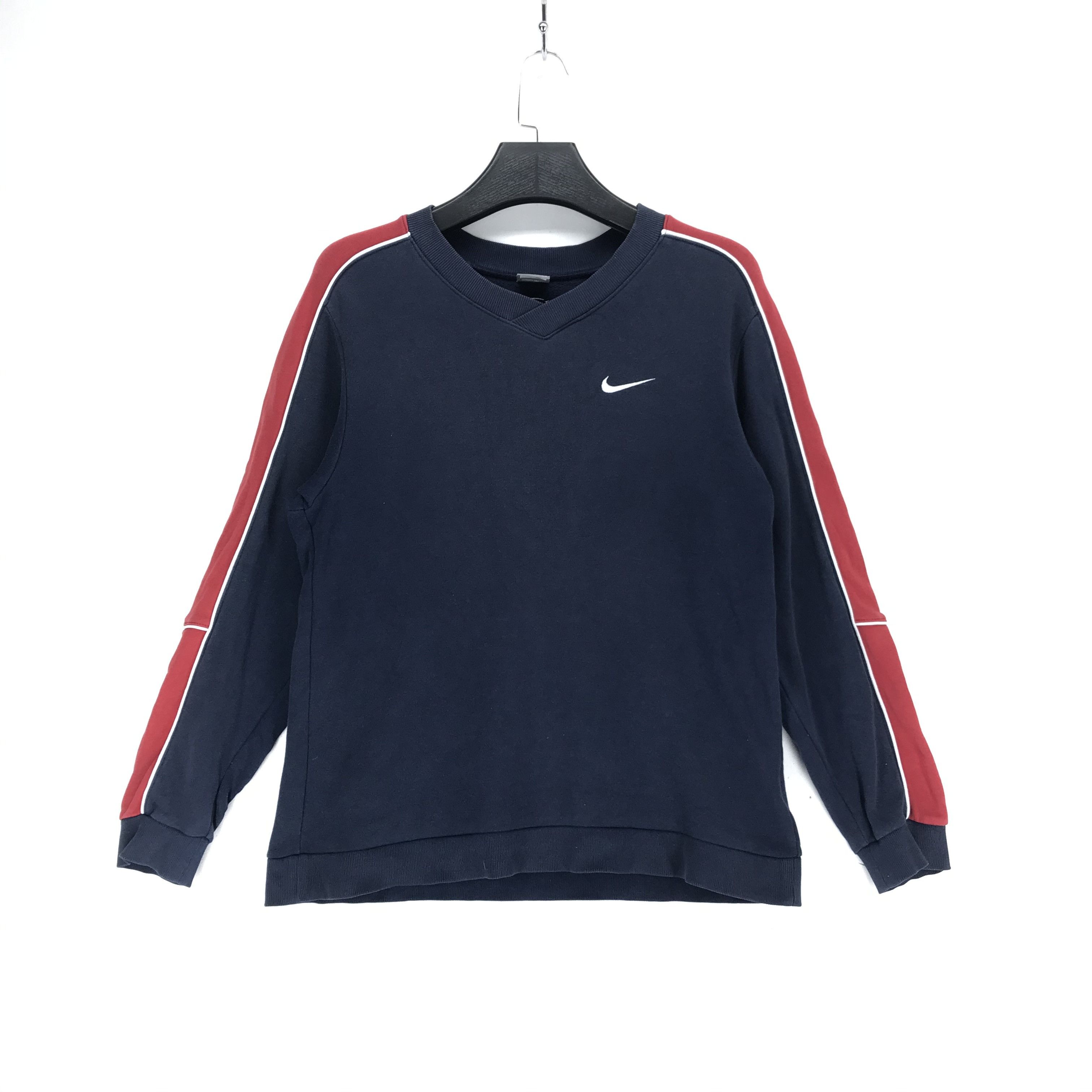 Nike Nike Embroidery Small Logo V Neck Sweatshirt #2470-95 Size US M / EU 48-50 / 2 - 1 Thumbnail