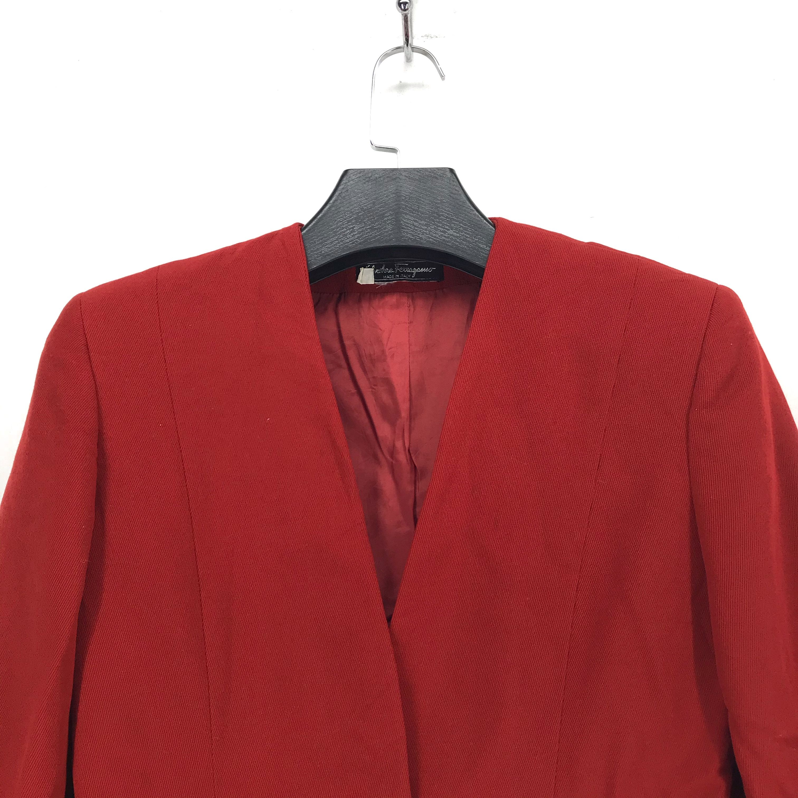 Salvatore Ferragamo Salvatore Ferragamo Made in Italy Red Coat #2467-95 Size S / US 4 / IT 40 - 2 Thumbnail