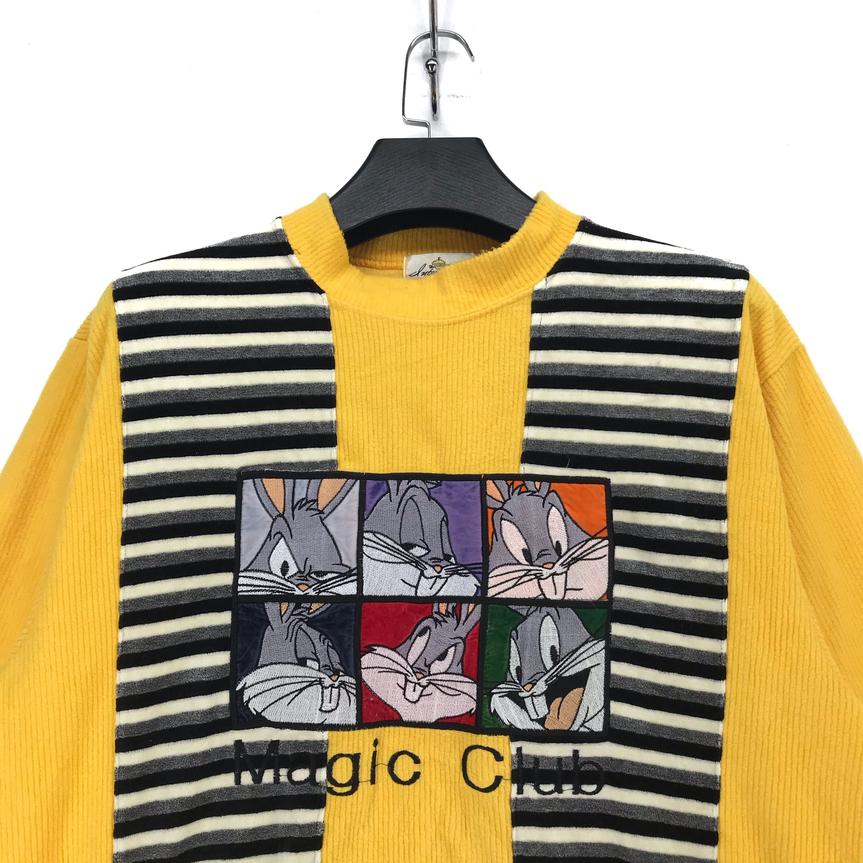 Japanese Brand Vintage Bugs Bunny Embroidery Big Logo Sweater #2473-95 Size L / US 10 / IT 46 - 2 Thumbnail