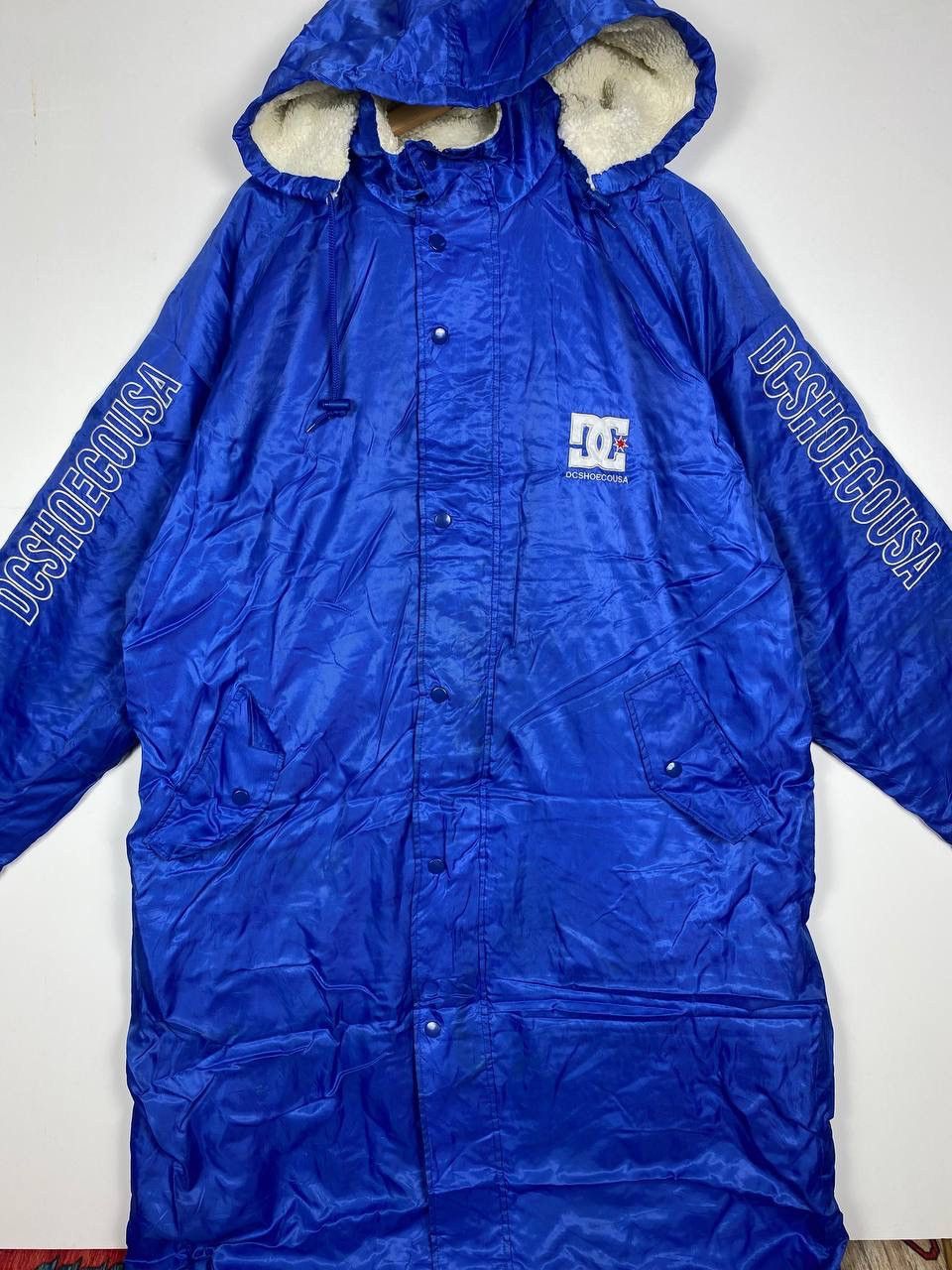 DC Vintage 90s DC Shoes Blue Hoodie Long Jacket Winter Size US XL / EU 56 / 4 - 4 Thumbnail