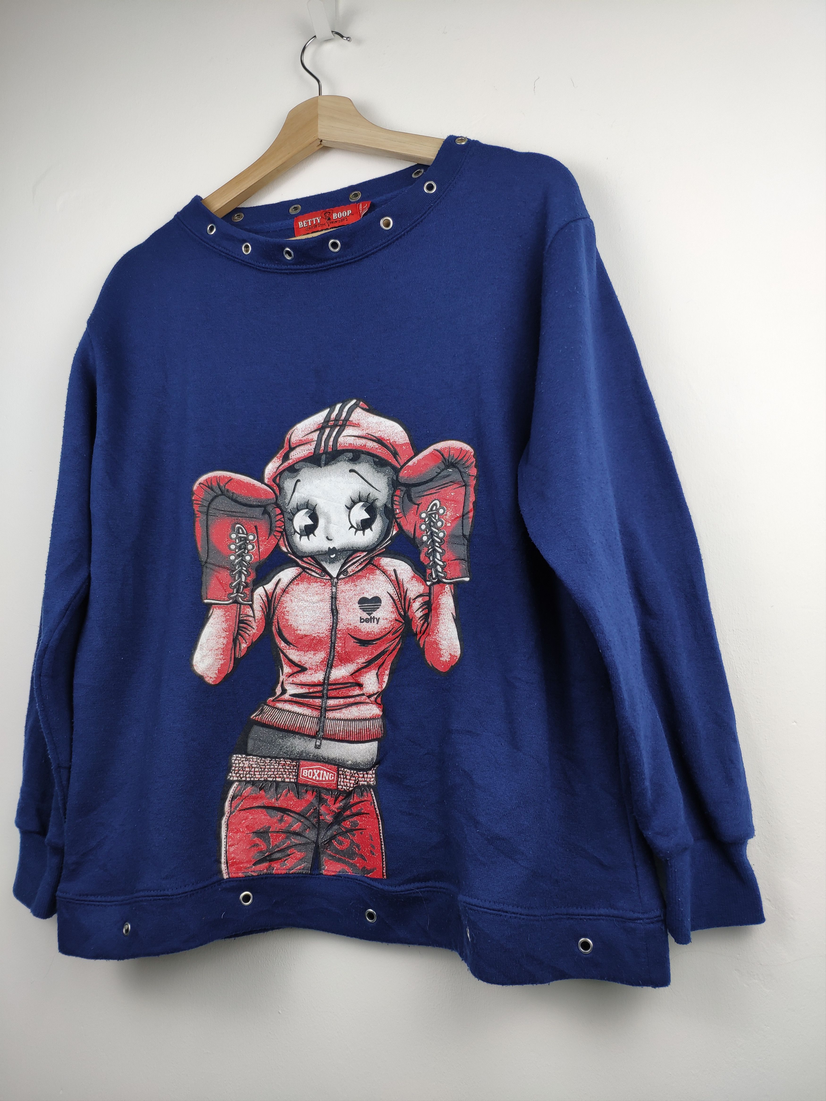 Japanese Brand × Vintage Vintage 1990s Betty Boop Sweatshirt Boxing Size US M / EU 48-50 / 2 - 2 Thumbnail