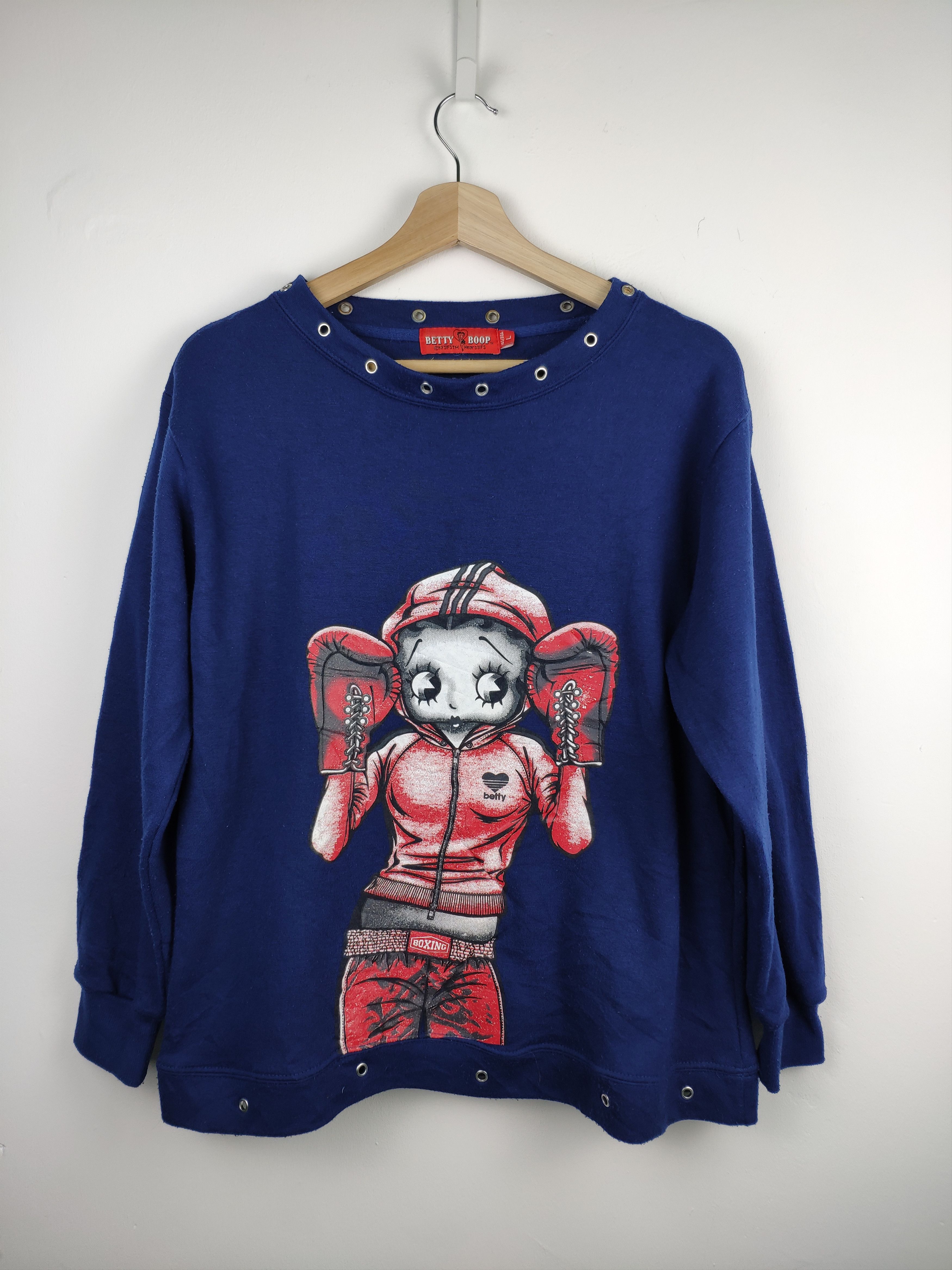 Japanese Brand × Vintage Vintage 1990s Betty Boop Sweatshirt Boxing Size US M / EU 48-50 / 2 - 1 Thumbnail