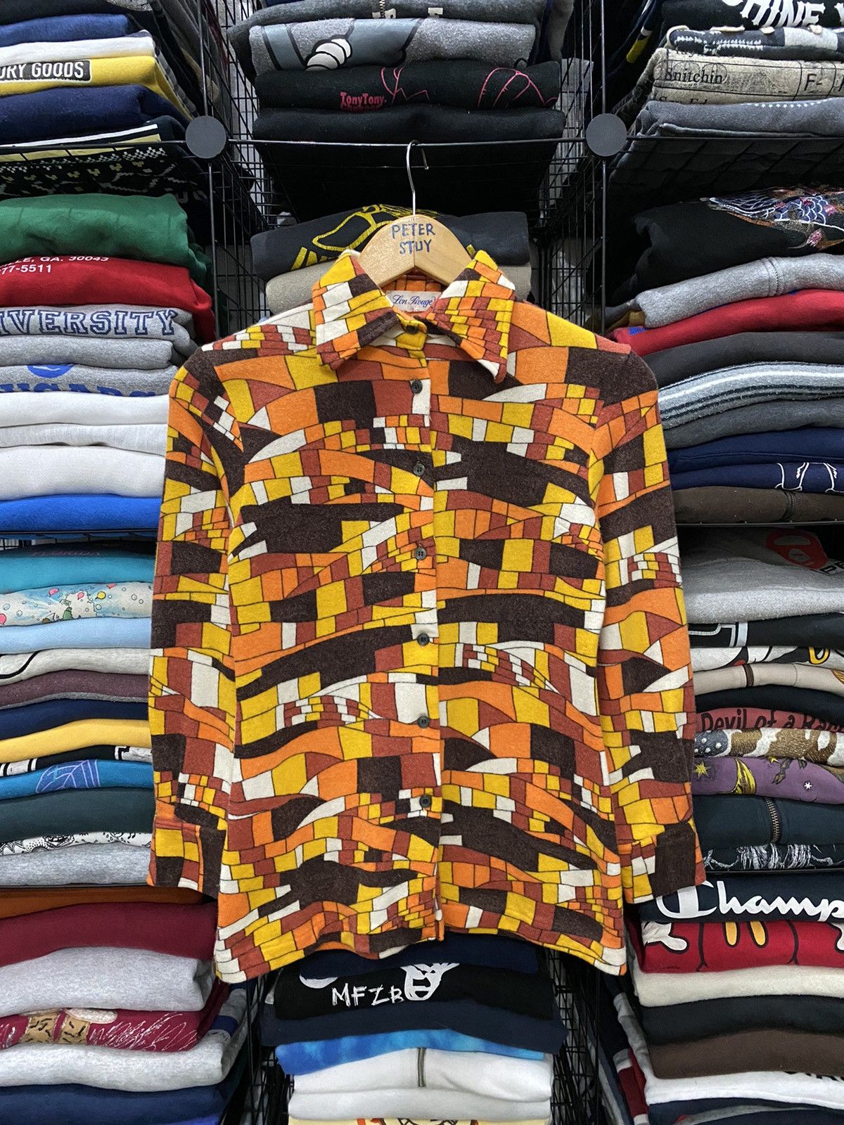 image of Vintage Lon Rouge Flannel Shirt Nice Design, Men's (Size Small)