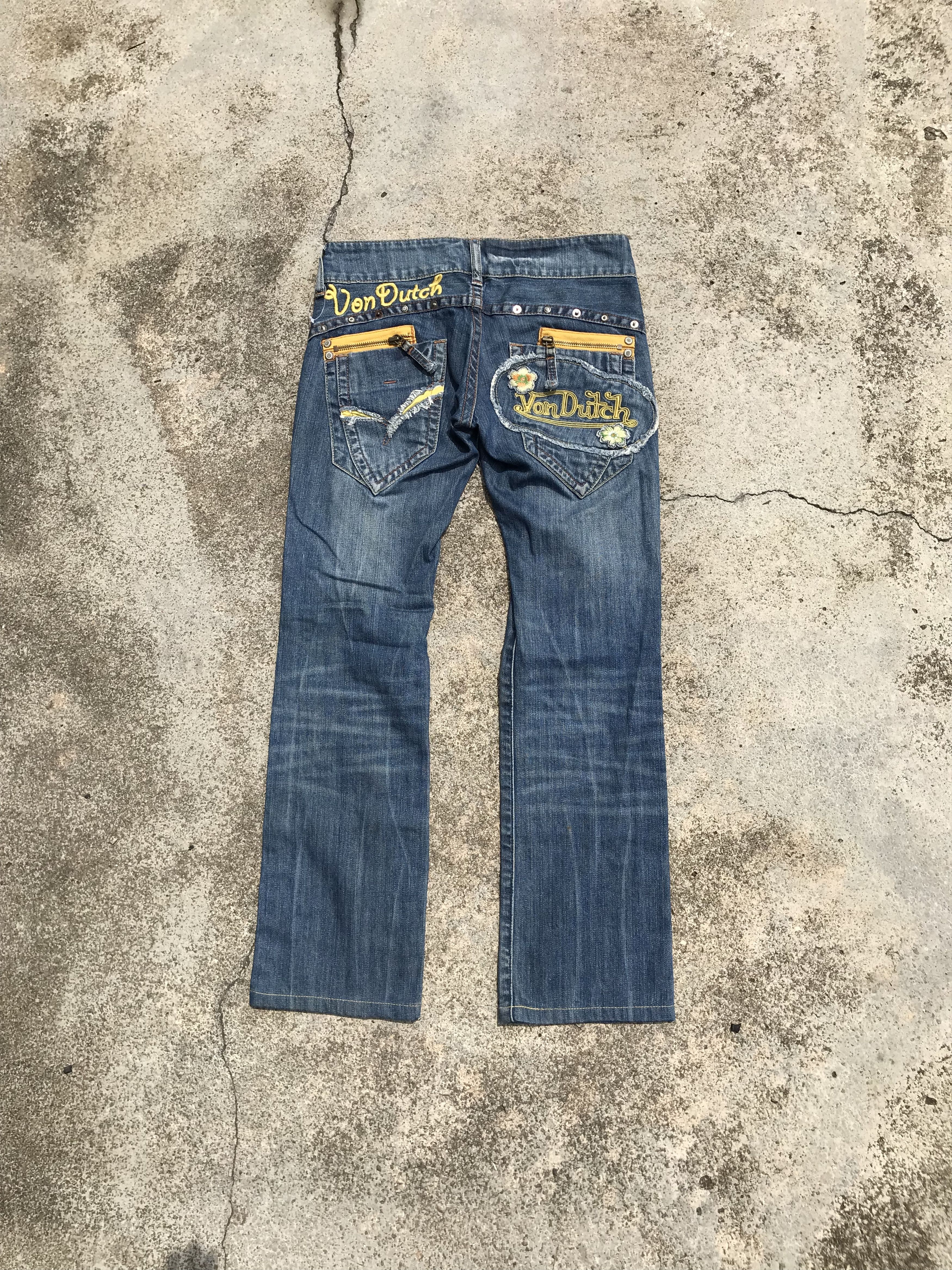 image of Vintage Von Dutch Distressed Denim in Blue, Men's (Size 30)