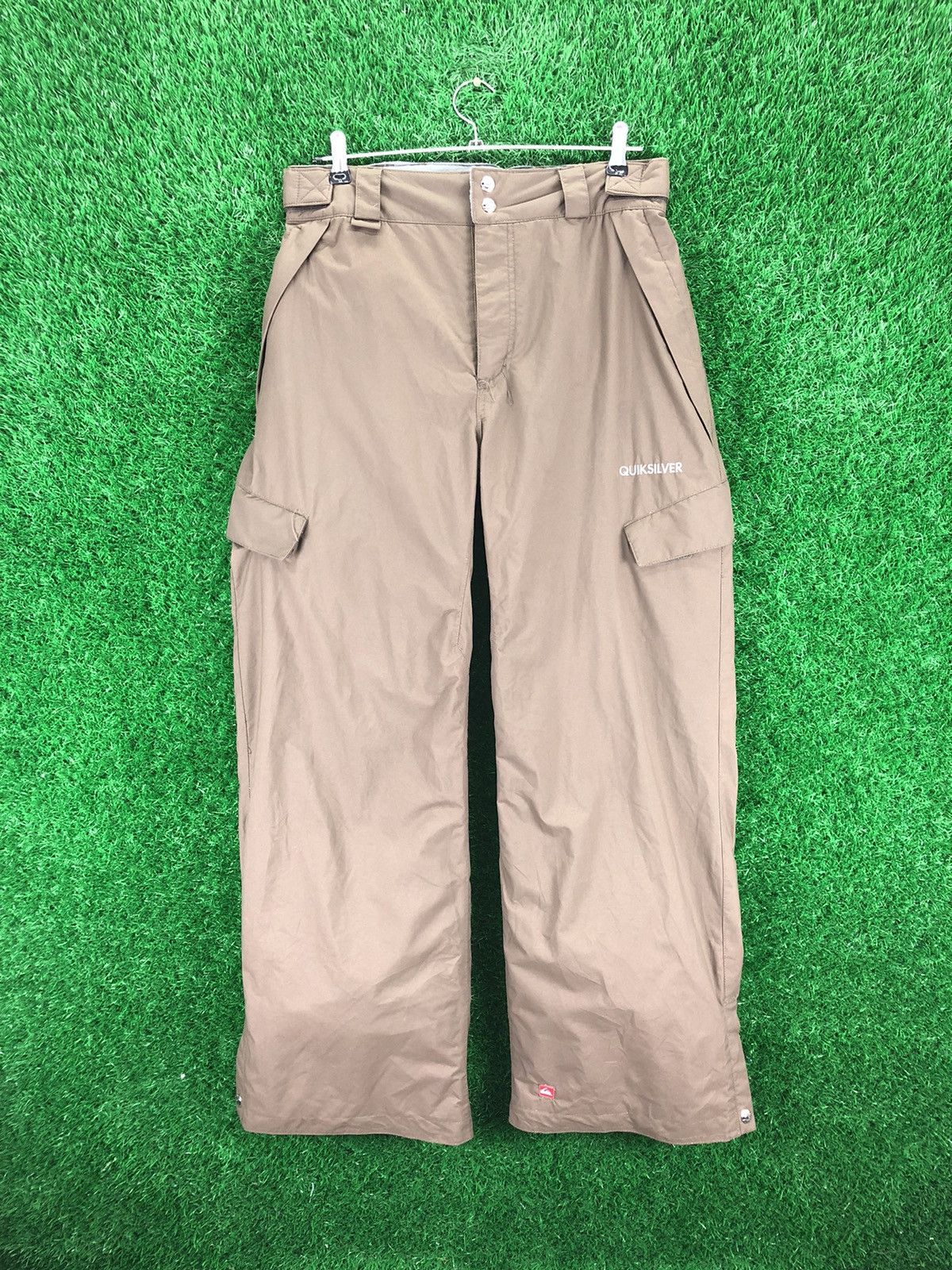 image of Vintage 90's Quiksilver Ski Snow Cargo Pants in Brown, Men's (Size 33)