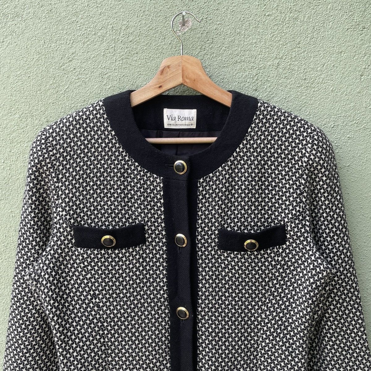 Japanese Brand Vintage Via Roma Full Print Button Ups Wool Jacket Size US M / EU 48-50 / 2 - 3 Thumbnail
