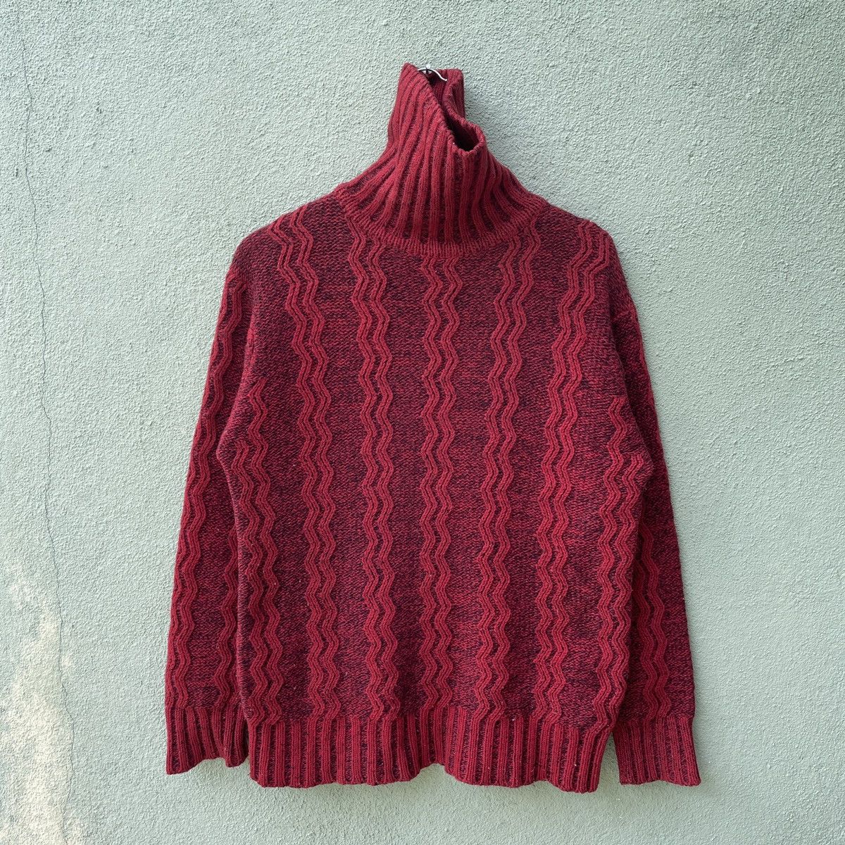 Vintage Japanese Knit Rare Design Turtle Neck Knitwear