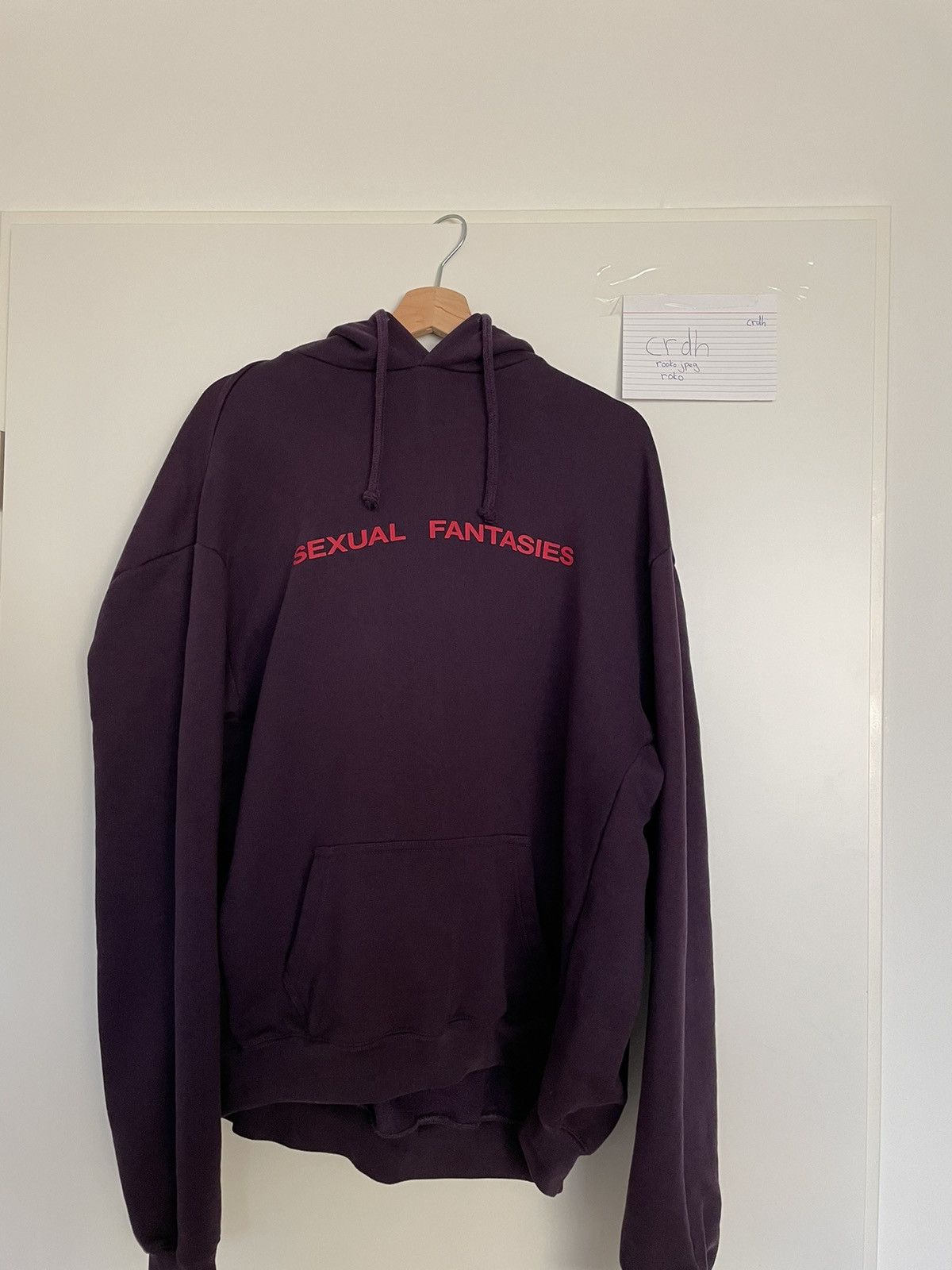 image of Vetements Sexual Fantasies Hoodie S in Purple, Men's (Size Small)