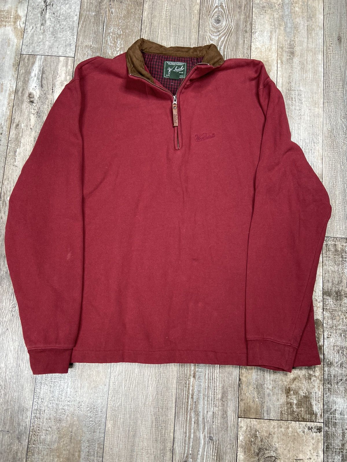 Vintage Cool Vintage Y2K Red Woolrich Zip Sweatshirt XL Lined Crazy Size US XL / EU 56 / 4 - 1 Thumbnail