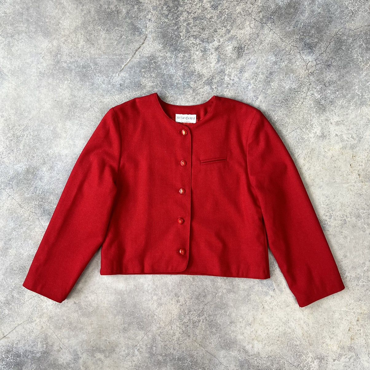 Vintage VINTAGE YVES SAINT LAURENT 5 BUTTON CROPPED BLAZER JACKET Size M / US 6-8 / IT 42-44 - 1 Thumbnail