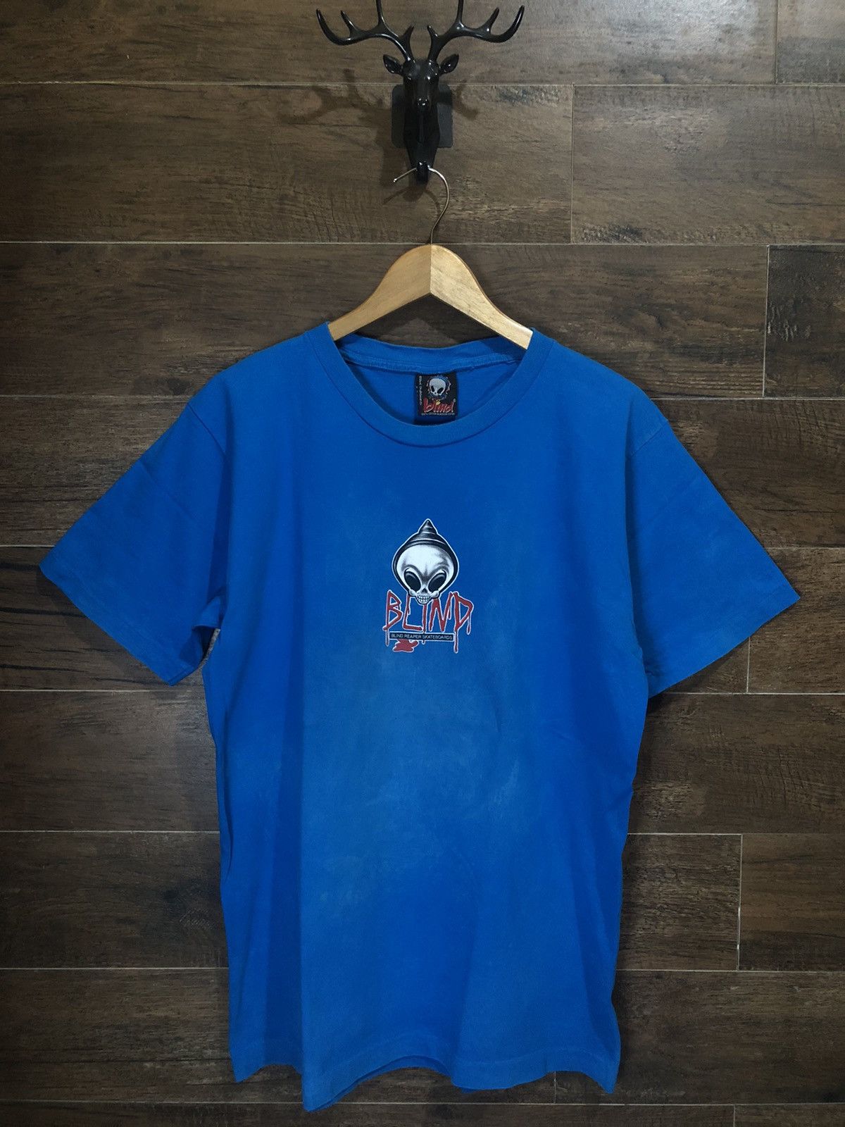 Hook-Ups × Powell Peralta × Vintage Vintage Blind Skateboards Reaper 90s Single Stitch T Shirt Size US L / EU 52-54 / 3 - 3 Thumbnail
