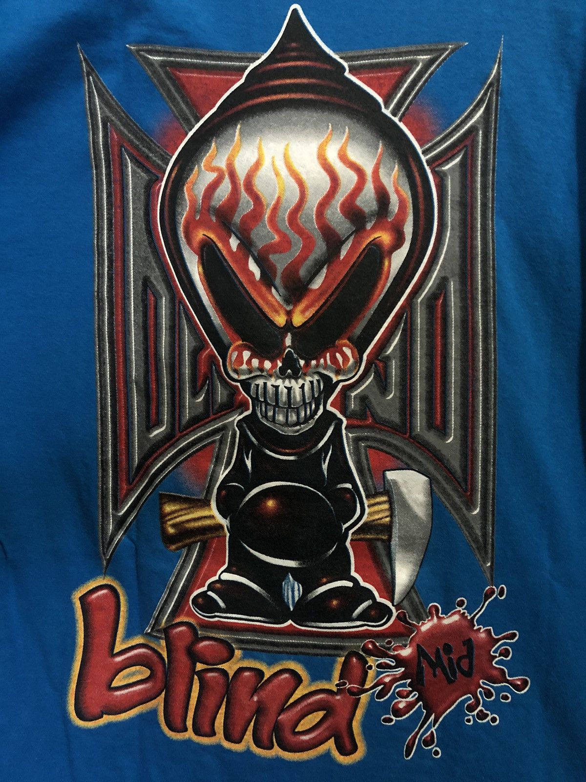 Hook-Ups × Powell Peralta × Vintage Vintage Blind Skateboards Reaper 90s Single Stitch T Shirt Size US L / EU 52-54 / 3 - 5 Thumbnail