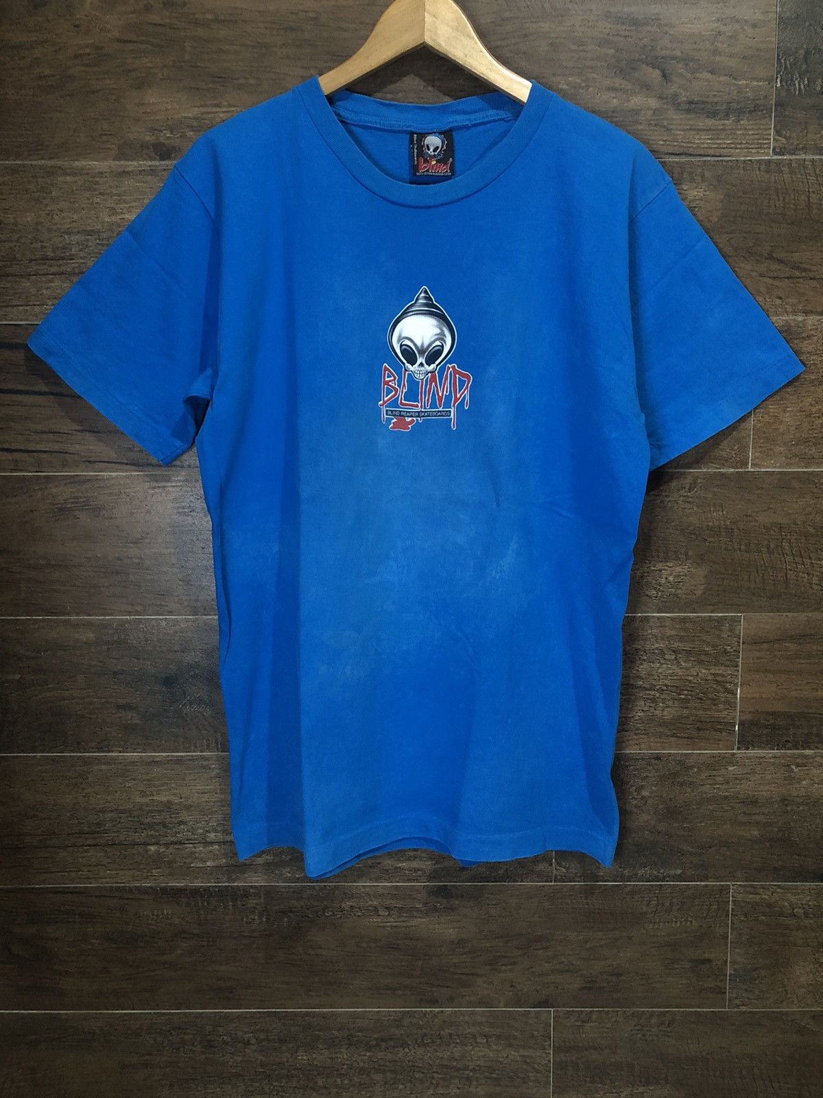 Hook-Ups × Powell Peralta × Vintage Vintage Blind Skateboards Reaper 90s Single Stitch T Shirt Size US L / EU 52-54 / 3 - 2 Thumbnail