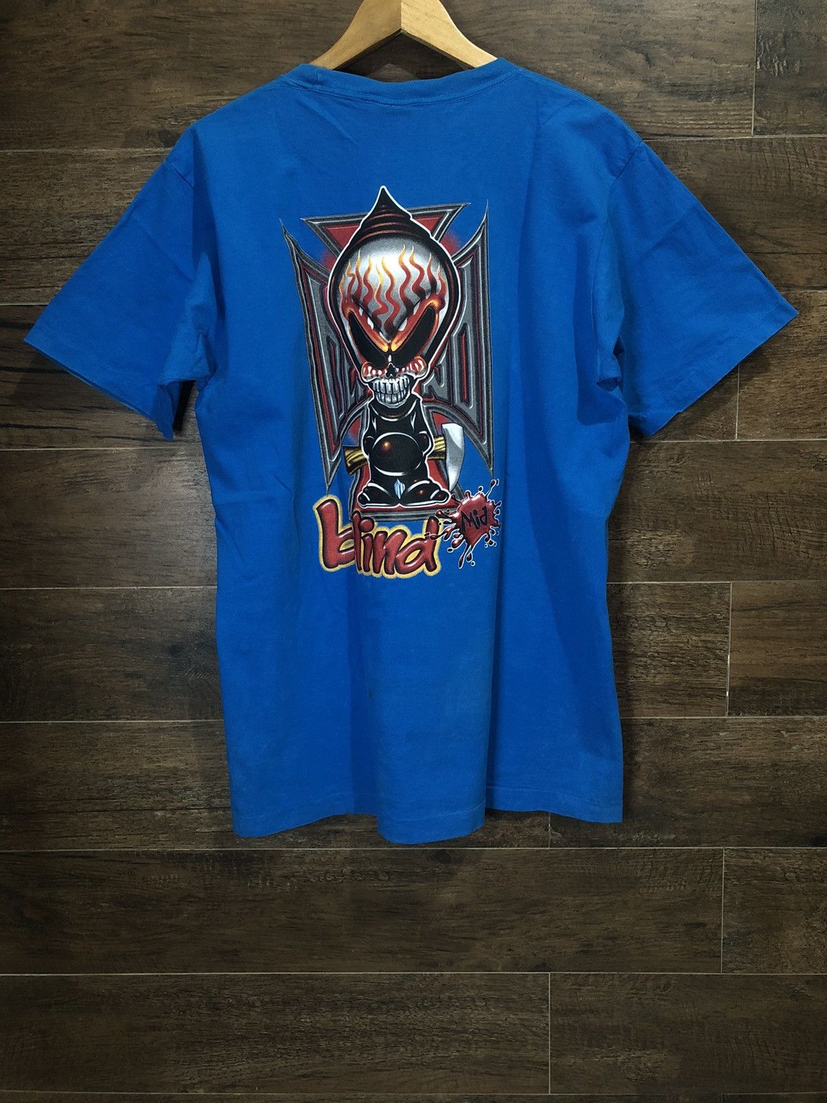 Hook-Ups × Powell Peralta × Vintage Vintage Blind Skateboards Reaper 90s Single Stitch T Shirt Size US L / EU 52-54 / 3 - 1 Thumbnail