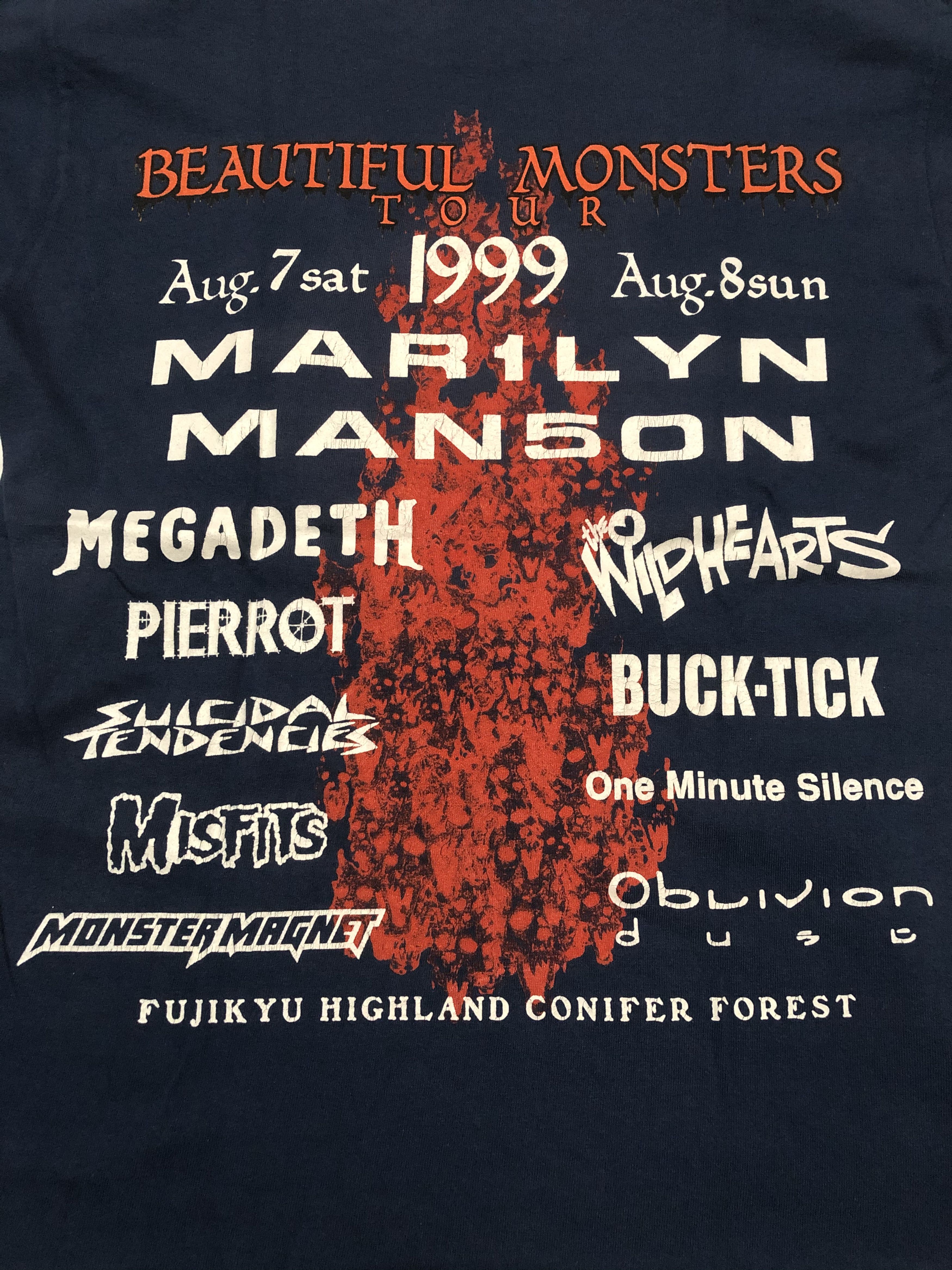 Band Tees × Vintage Vintage Beautiful Monster Tour 1999 Shirt Marilyn Manson Size US M / EU 48-50 / 2 - 5 Thumbnail