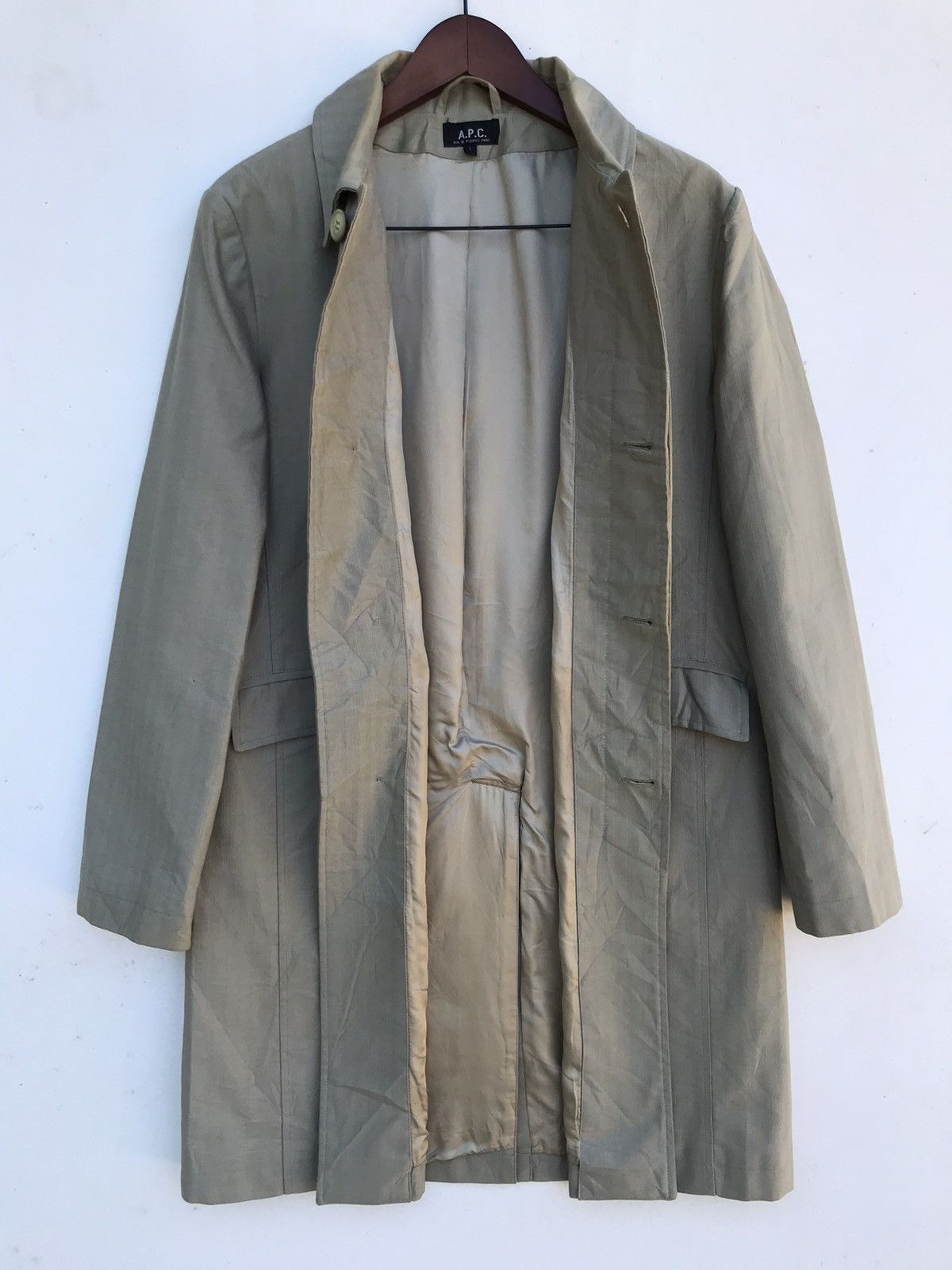 A.P.C. A.P.C. Rue de Fleurus Olive-Toned Coat – Paris Archive Size US S / EU 44-46 / 1 - 9 Thumbnail