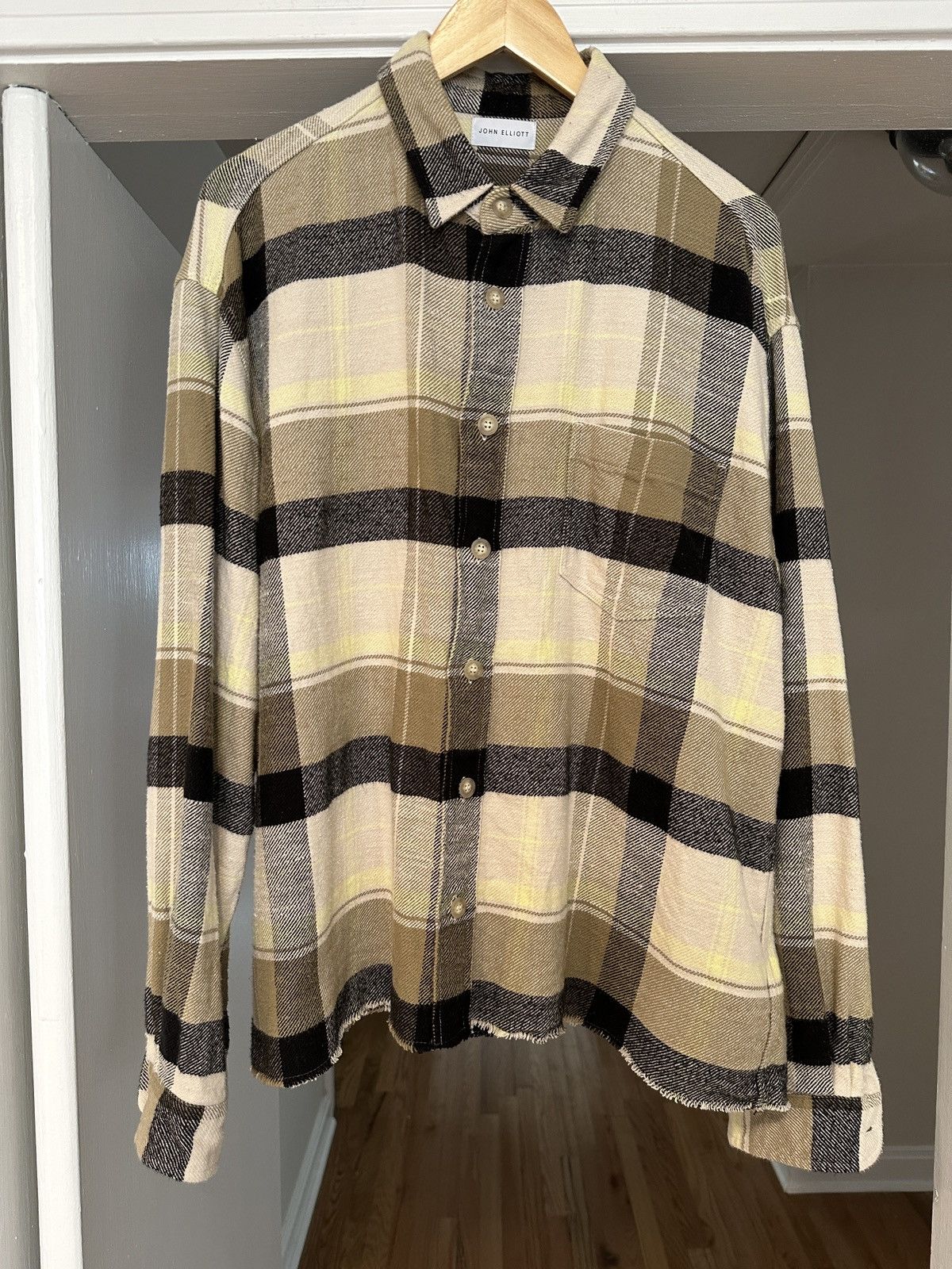 John Elliott Reinforced Hemi Flannel Oversized Shirt | Cyclone Check Size US L / EU 52-54 / 3 - 1 Thumbnail