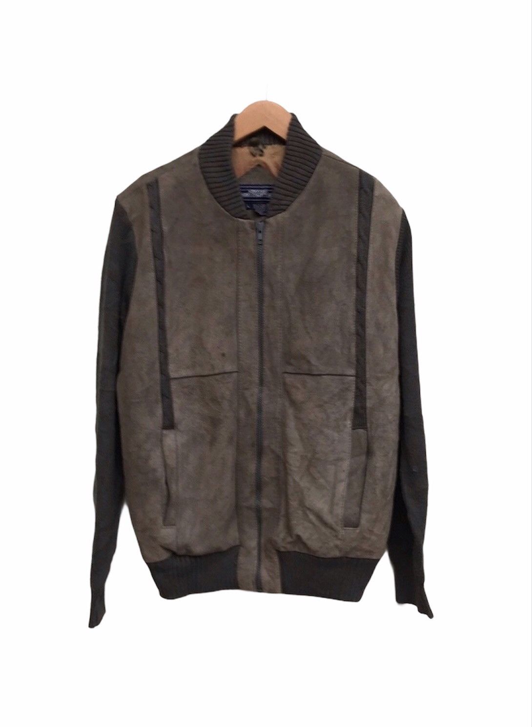 Japanese Brand 🔥Mervyn's Leather Knit Jacket Size US M / EU 48-50 / 2 - 1 Thumbnail