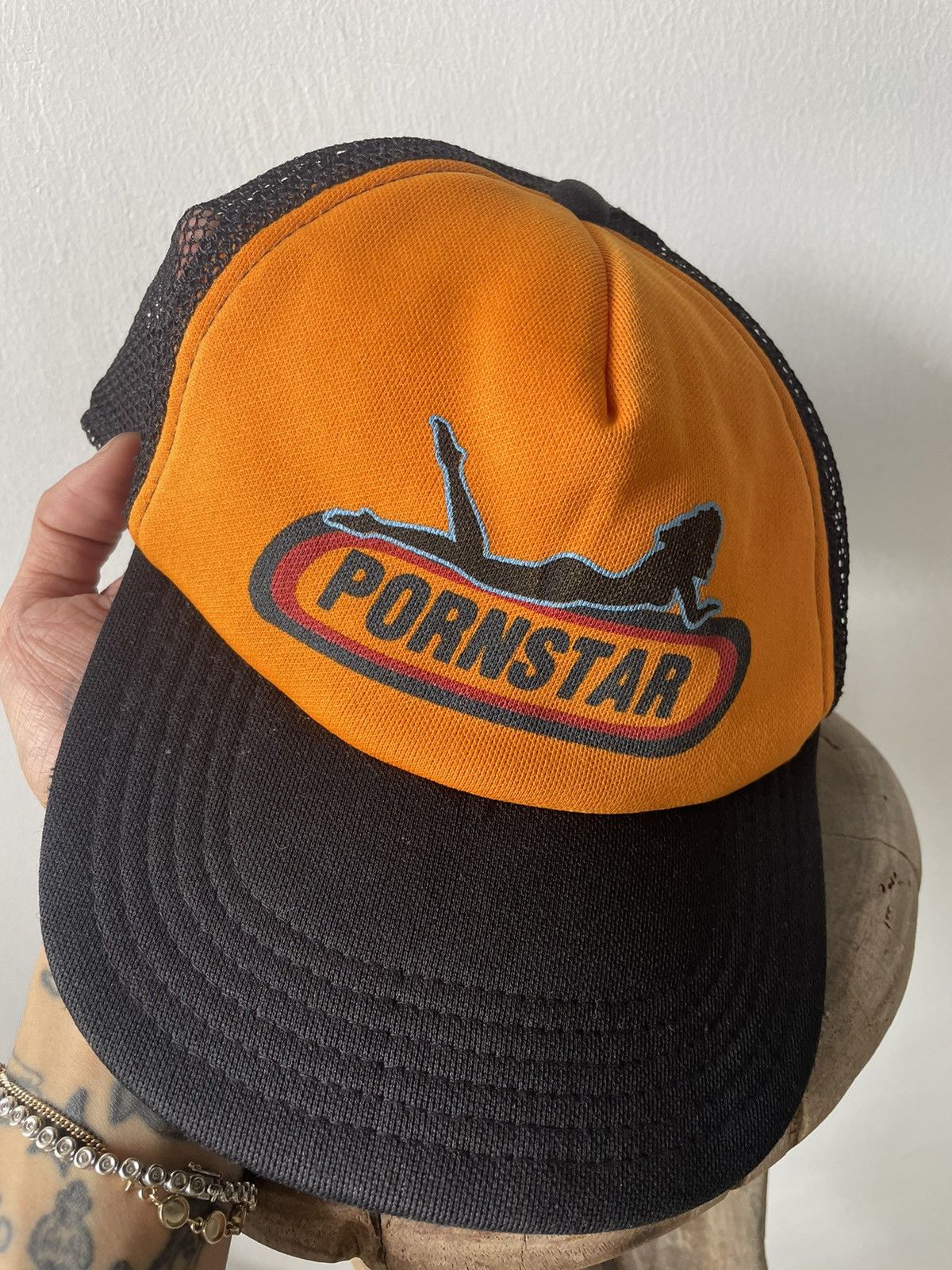 Hook-Ups × Vintage Vintage OG PornStar 90 Trucker Hat Size ONE SIZE - 3 Thumbnail