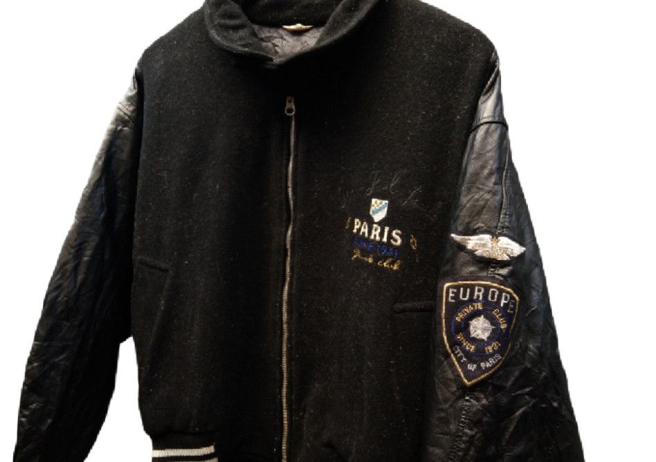 Vintage Japanese Wool Leather Varsity Jacket Size US M / EU 48-50 / 2 - 2 Thumbnail