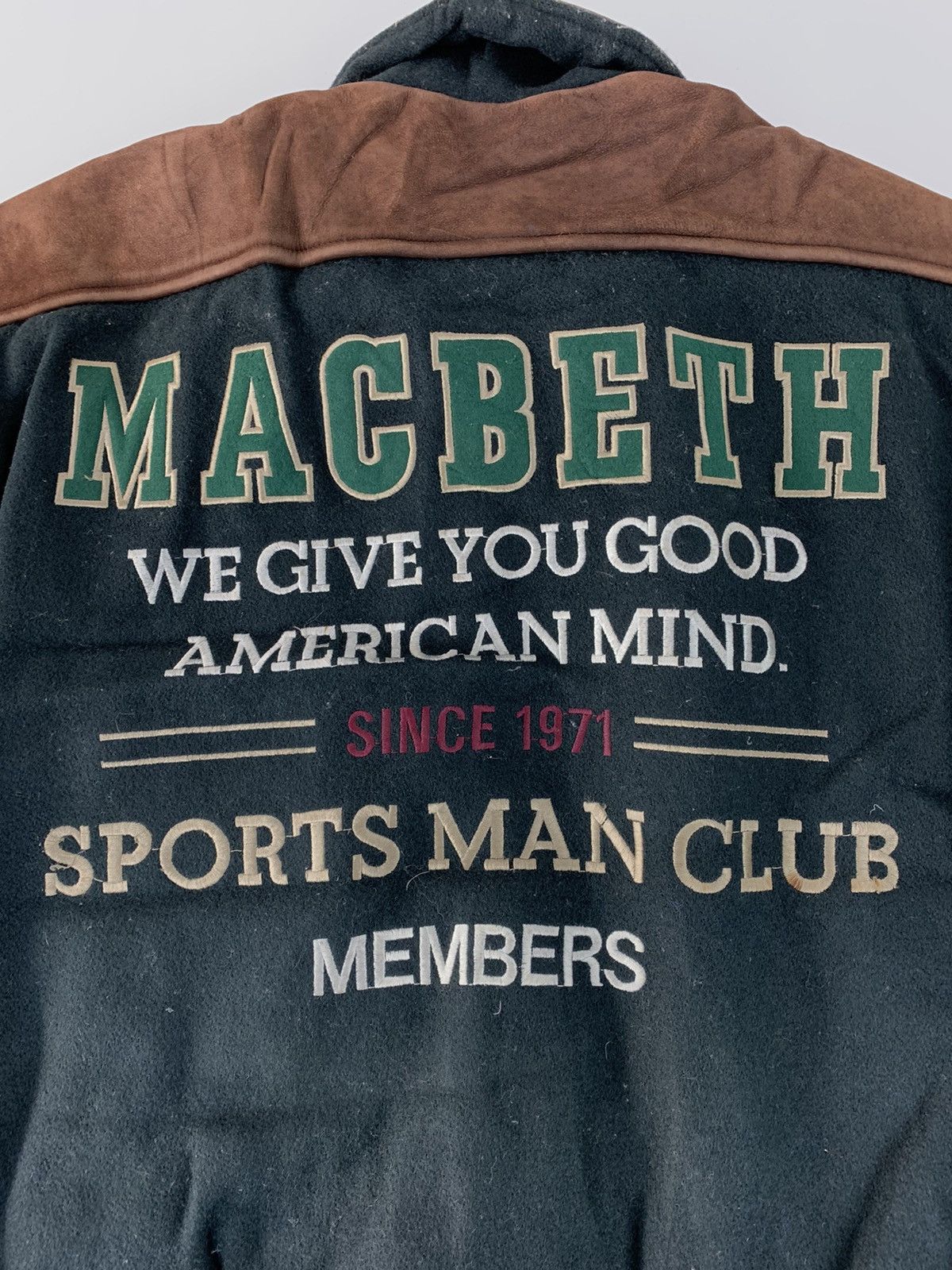 Macbeth Vintage 80s Macbeth Mcbs Sports Man Leather Sleeve Varsity Size US M / EU 48-50 / 2 - 5 Thumbnail