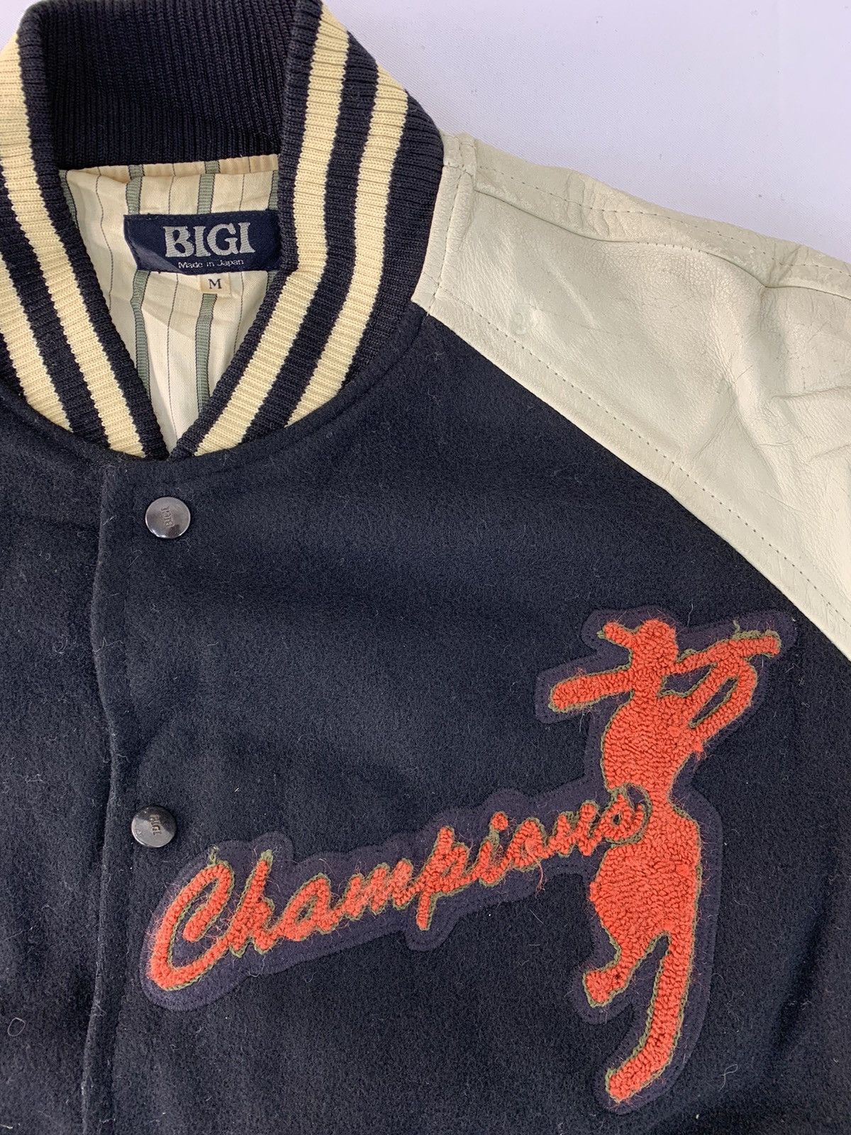 BIGI Bigi Ball Champion Big Logo Simple Leather Varsity Jacket Size US M / EU 48-50 / 2 - 3 Thumbnail