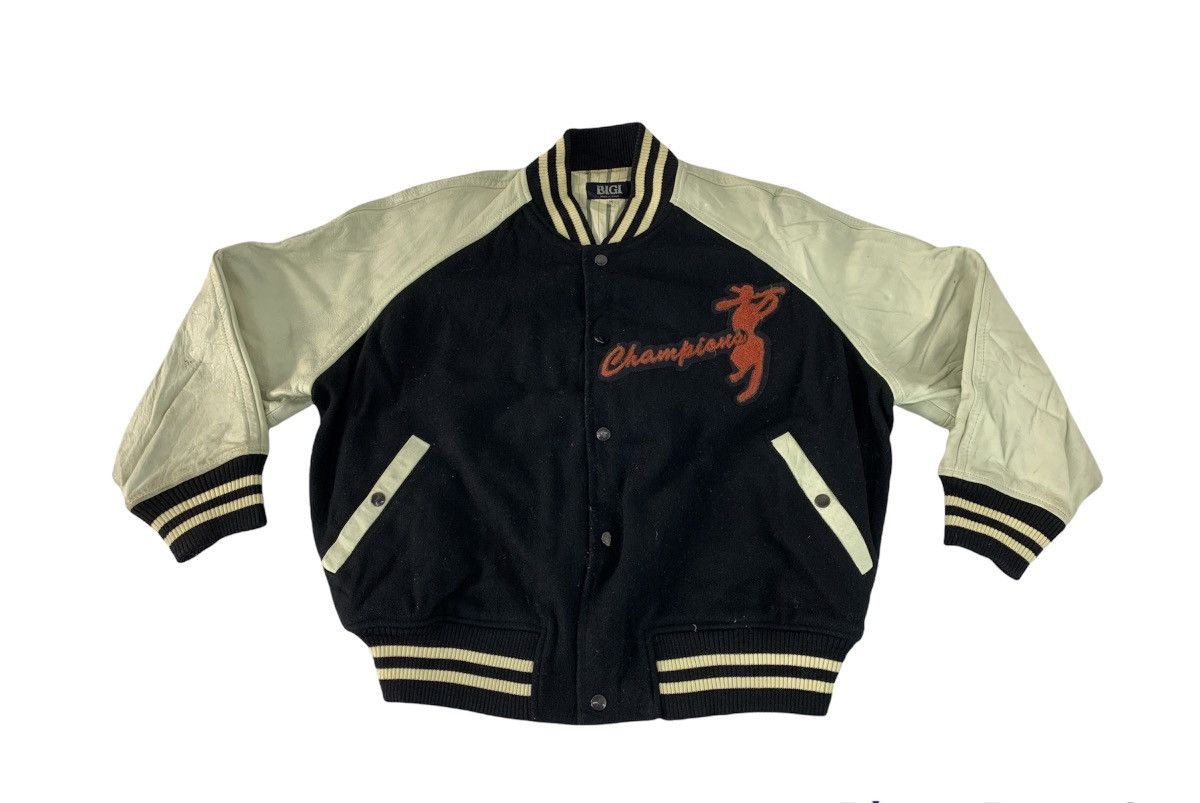 BIGI Bigi Ball Champion Big Logo Simple Leather Varsity Jacket Size US M / EU 48-50 / 2 - 2 Thumbnail