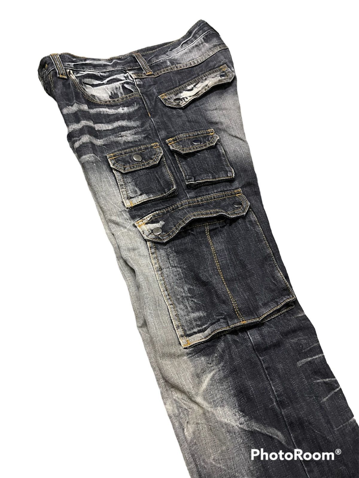 If Six Was Nine × Japanese Brand × Le Grande Bleu (L.G.B.) Vomanie Tactical Cargo Regular Straight Jeans Size US 31 - 6 Thumbnail