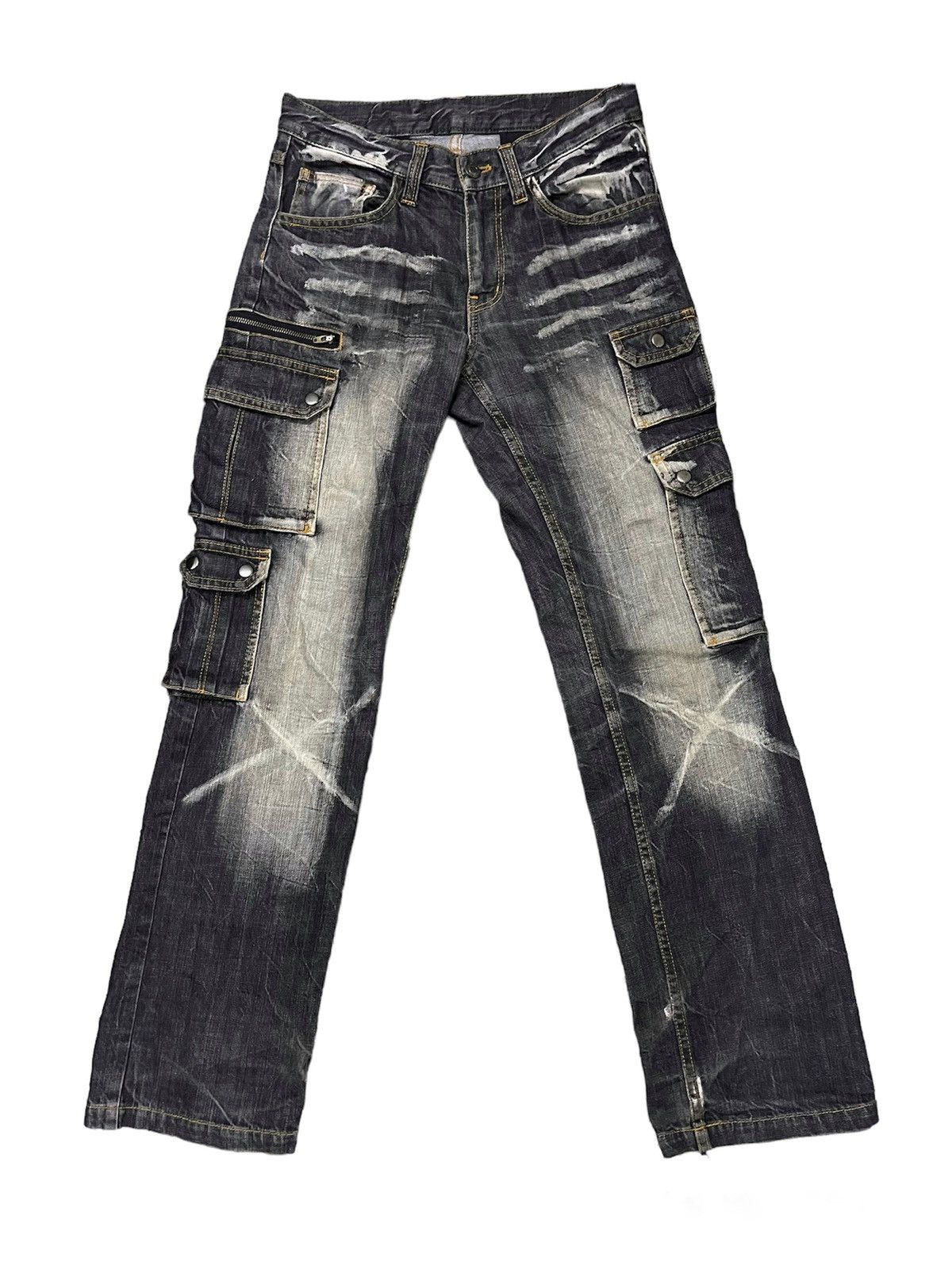 If Six Was Nine × Japanese Brand × Le Grande Bleu (L.G.B.) Vomanie Tactical Cargo Regular Straight Jeans Size US 31 - 2 Thumbnail
