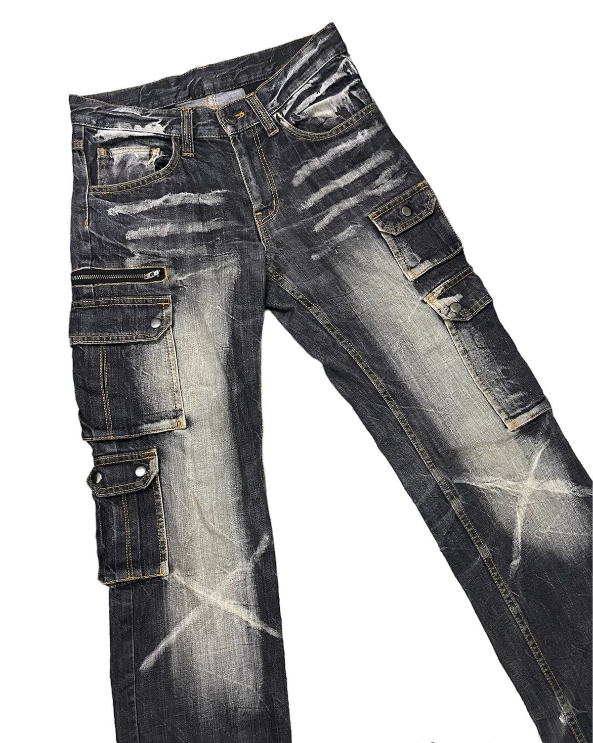 If Six Was Nine × Japanese Brand × Le Grande Bleu (L.G.B.) Vomanie Tactical Cargo Regular Straight Jeans Size US 31 - 1 Thumbnail