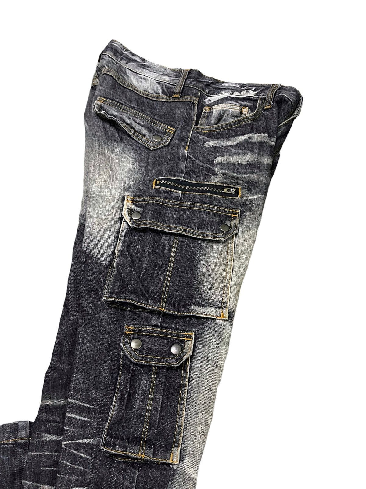 If Six Was Nine × Japanese Brand × Le Grande Bleu (L.G.B.) Vomanie Tactical Cargo Regular Straight Jeans Size US 31 - 4 Thumbnail