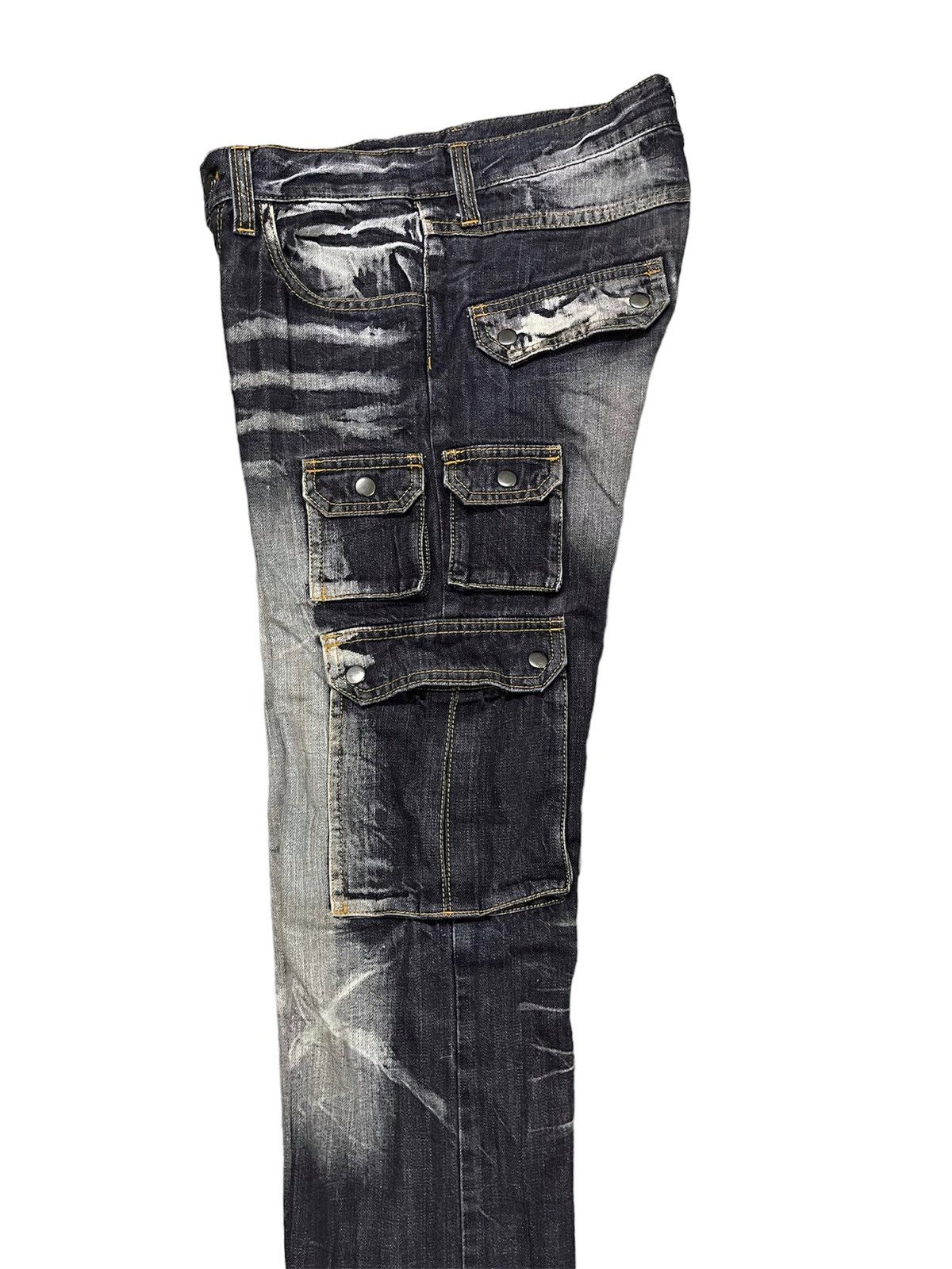 If Six Was Nine × Japanese Brand × Le Grande Bleu (L.G.B.) Vomanie Tactical Cargo Regular Straight Jeans Size US 31 - 5 Thumbnail