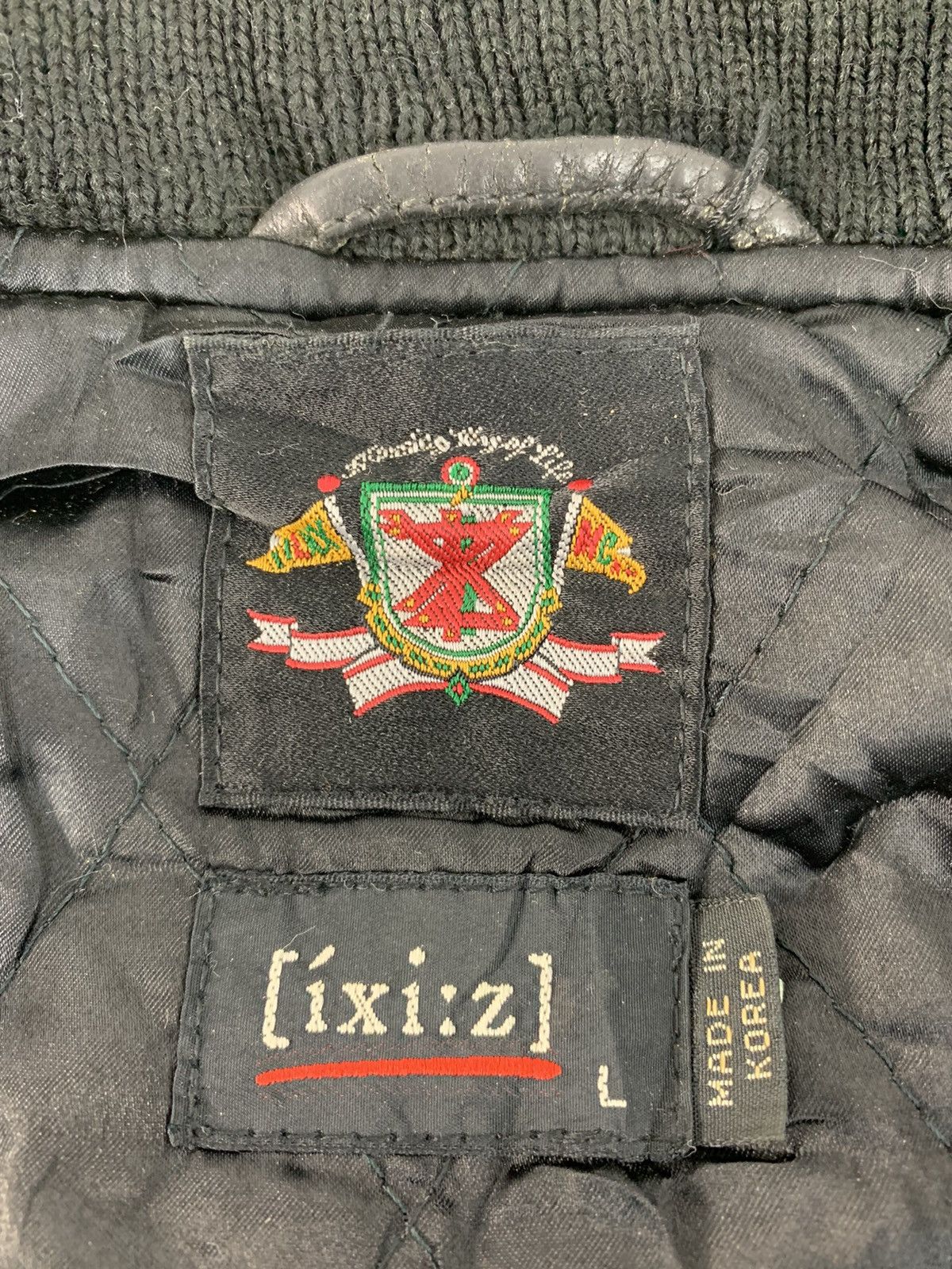 Vintage Leather Varsity Jacket Global Basic Ixi;z Embroidery Logo Size US L / EU 52-54 / 3 - 7 Thumbnail