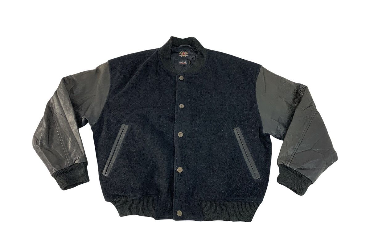 Vintage Leather Varsity Jacket Global Basic Ixi;z Embroidery Logo Size US L / EU 52-54 / 3 - 2 Thumbnail