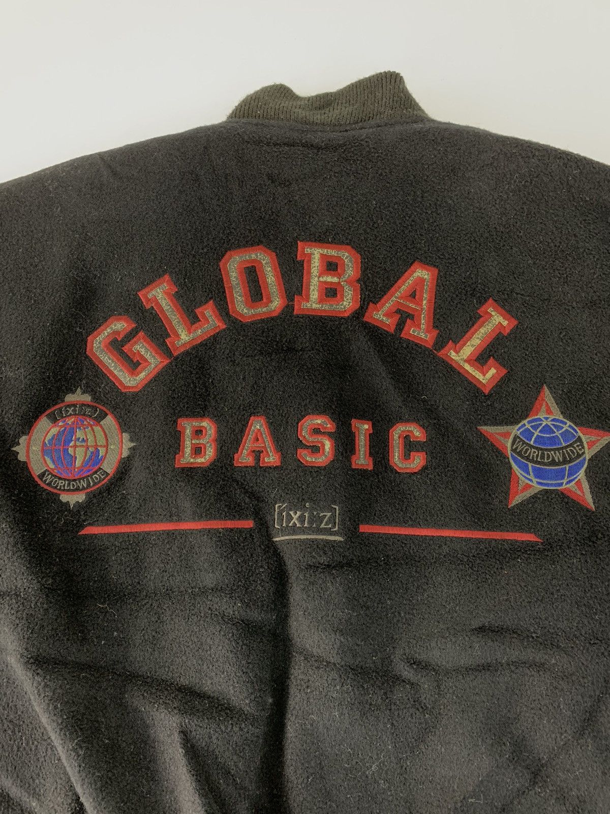 Vintage Leather Varsity Jacket Global Basic Ixi;z Embroidery Logo Size US L / EU 52-54 / 3 - 4 Thumbnail