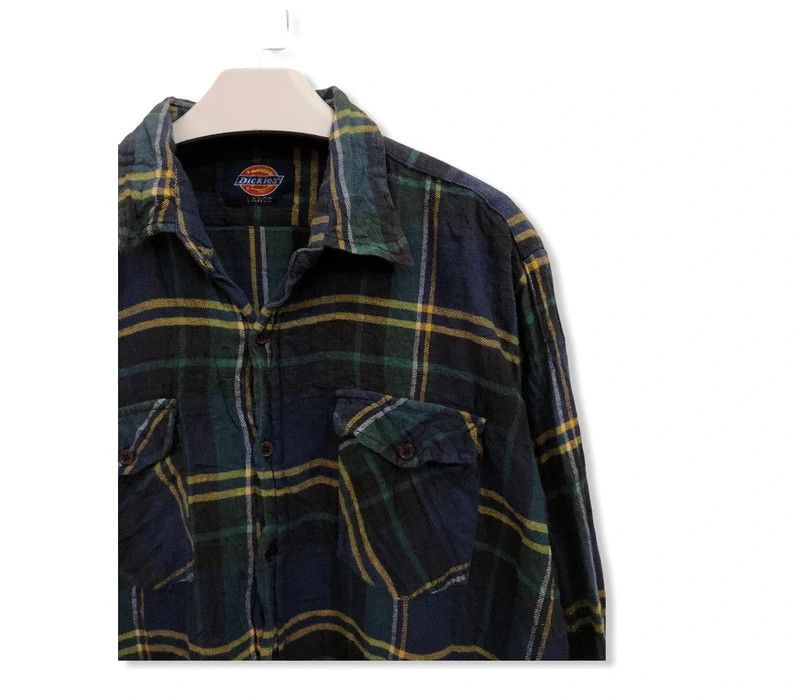 Dickies Dickeis Checked Plaid Tartan Flannel Shirt 👕 Size US L / EU 52-54 / 3 - 2 Thumbnail