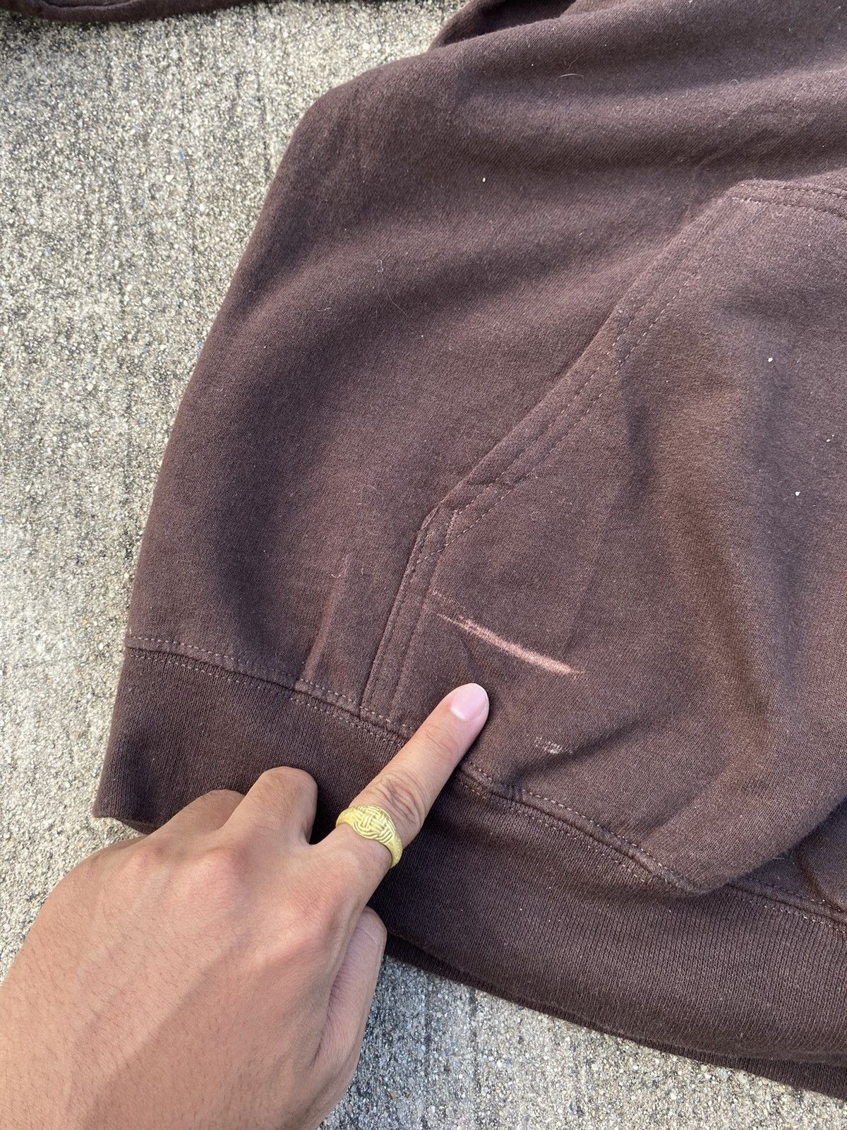 Akimbo Club Vintage Brown Hoodie Blank Y2K (Russell Style) Size US L / EU 52-54 / 3 - 6 Thumbnail