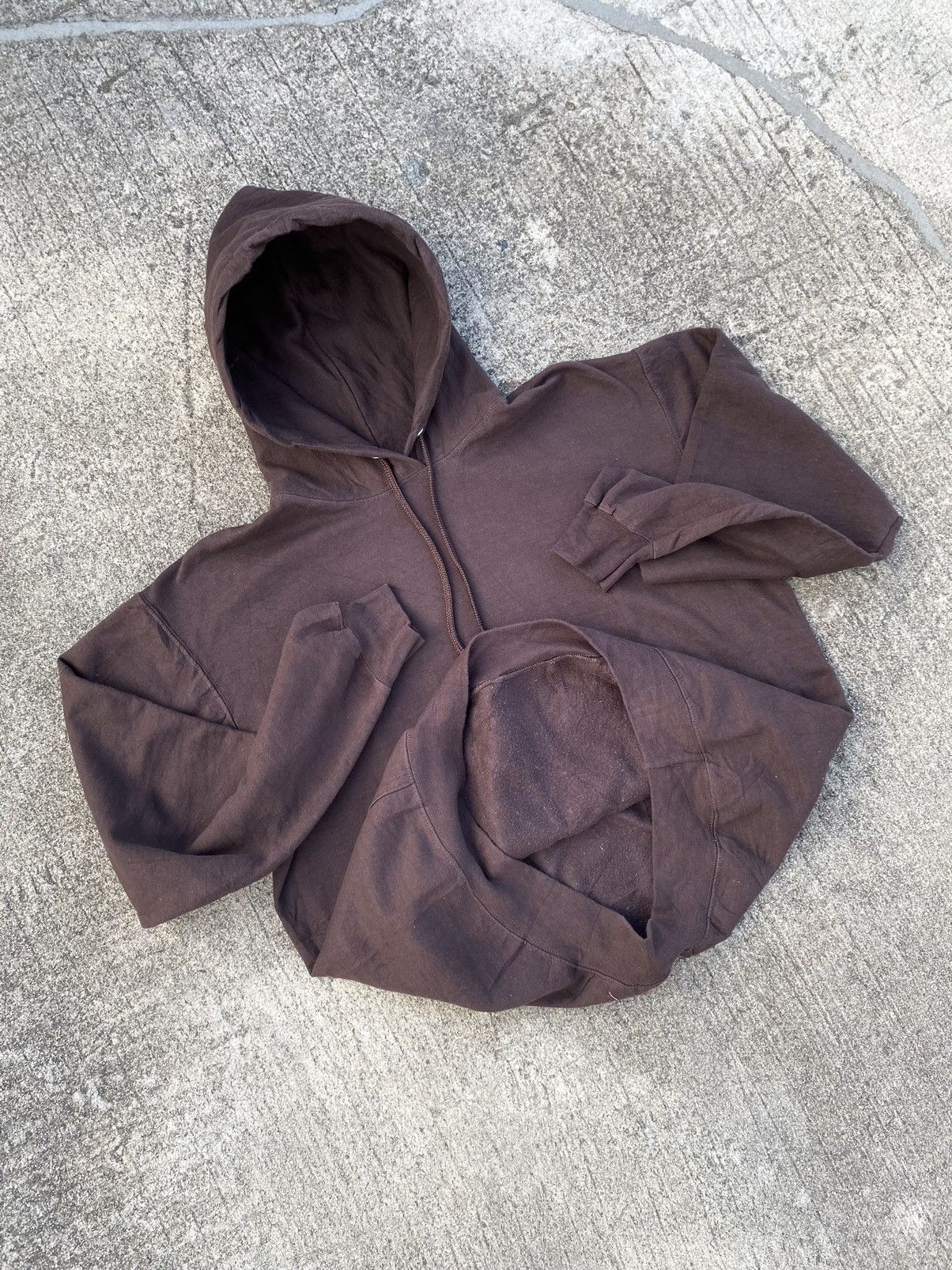 Akimbo Club Vintage Brown Hoodie Blank Y2K (Russell Style) Size US L / EU 52-54 / 3 - 3 Thumbnail