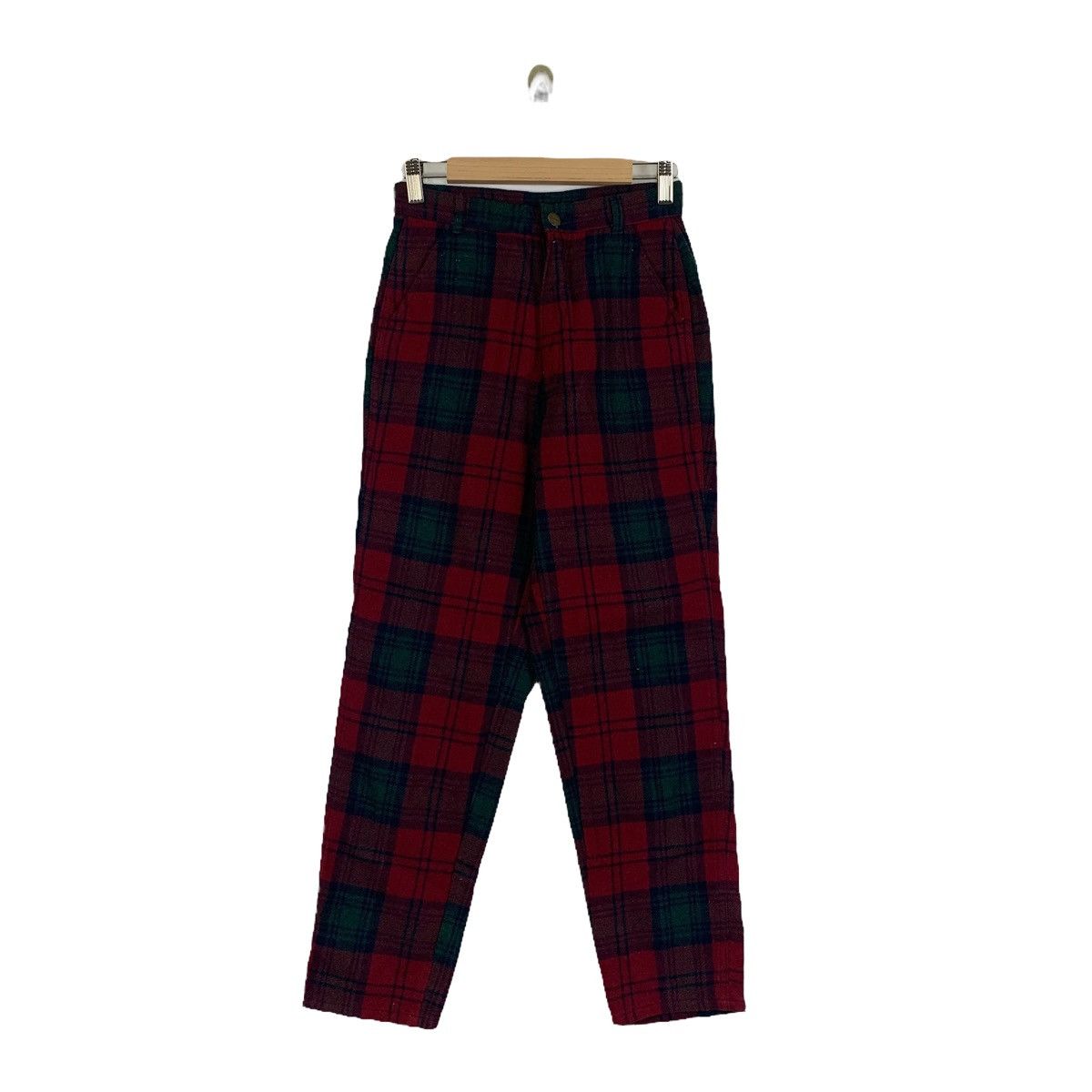 Vintage WRANGLER GALS Japan Tartan Wool Casual Trouser Pants