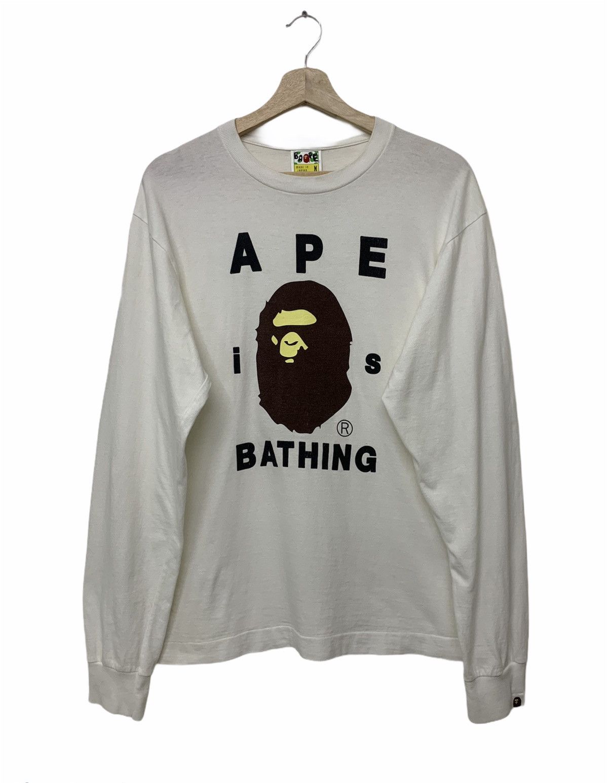 Bape RARE DESIGN APE IS BATHING BAPE LONG SLEEVE TEE | Grailed