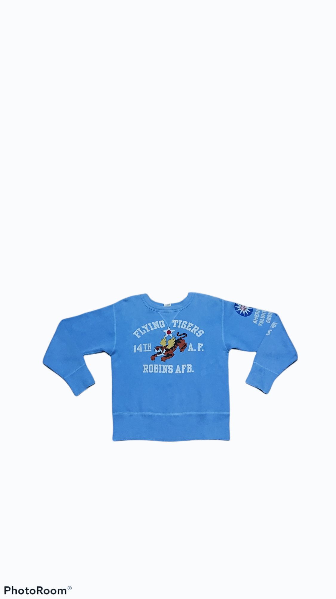 Buzz Rickson's × Japanese Brand × Toyo Enterprises Vintage 90s Buzz Ricksons Sky Blue Sweatshirt Pullover Size M / US 6-8 / IT 42-44 - 1 Thumbnail