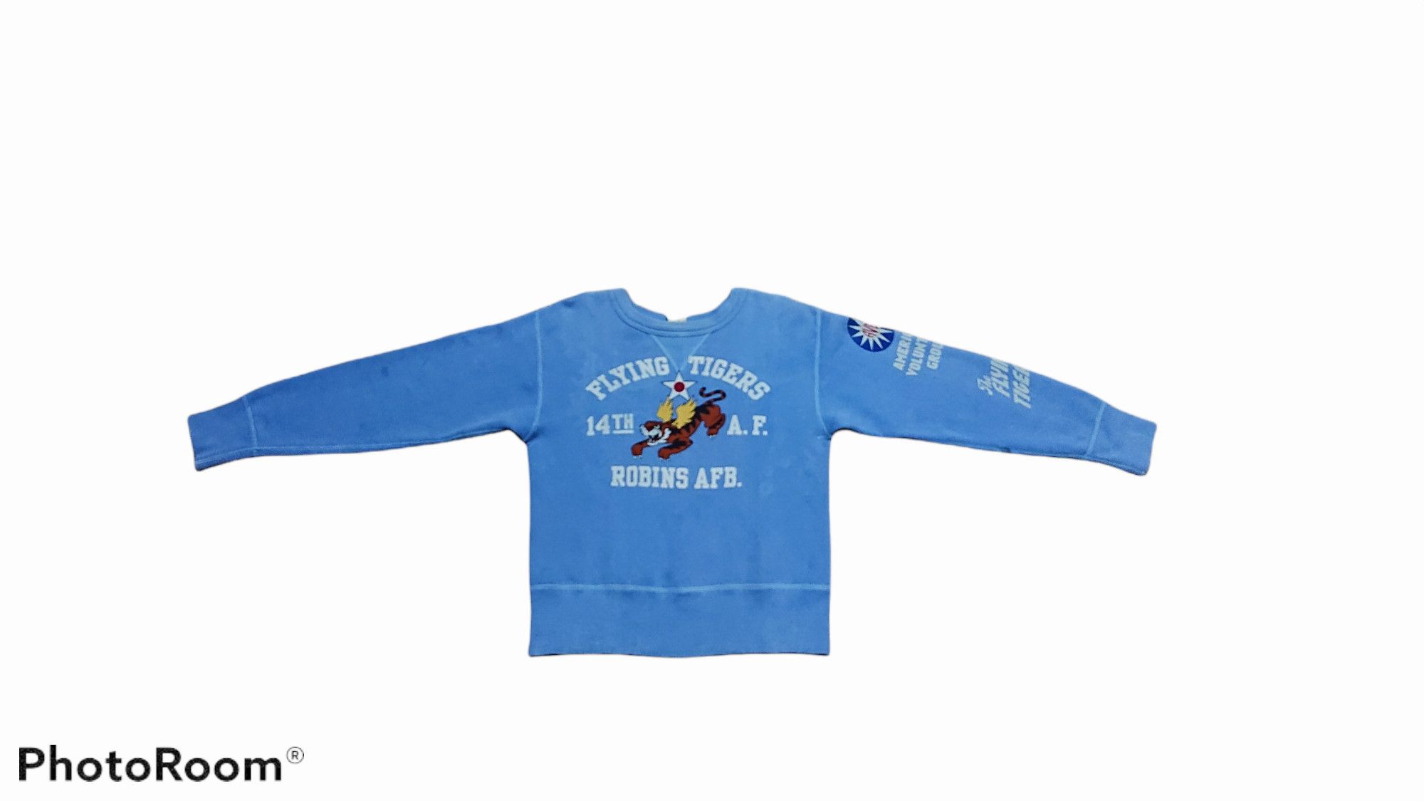 Buzz Rickson's × Japanese Brand × Toyo Enterprises Vintage 90s Buzz Ricksons Sky Blue Sweatshirt Pullover Size M / US 6-8 / IT 42-44 - 2 Thumbnail