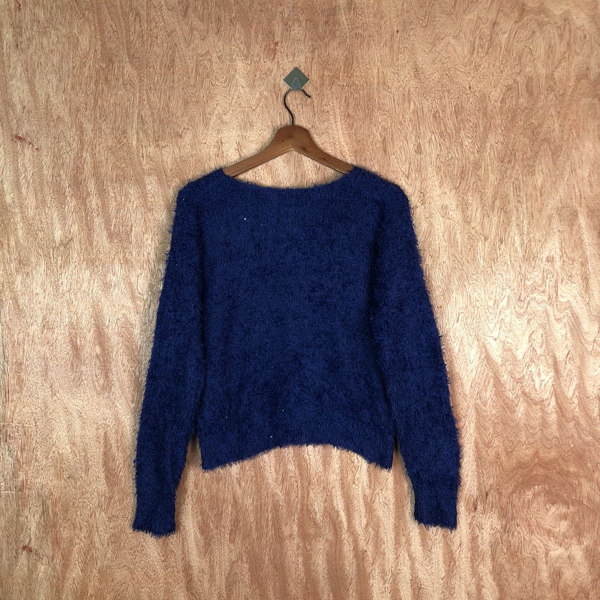 Japanese Brand GU Dark Blue Shag Shaggy Fur Mohair Knitwear #6602 Size US M / EU 48-50 / 2 - 6 Thumbnail