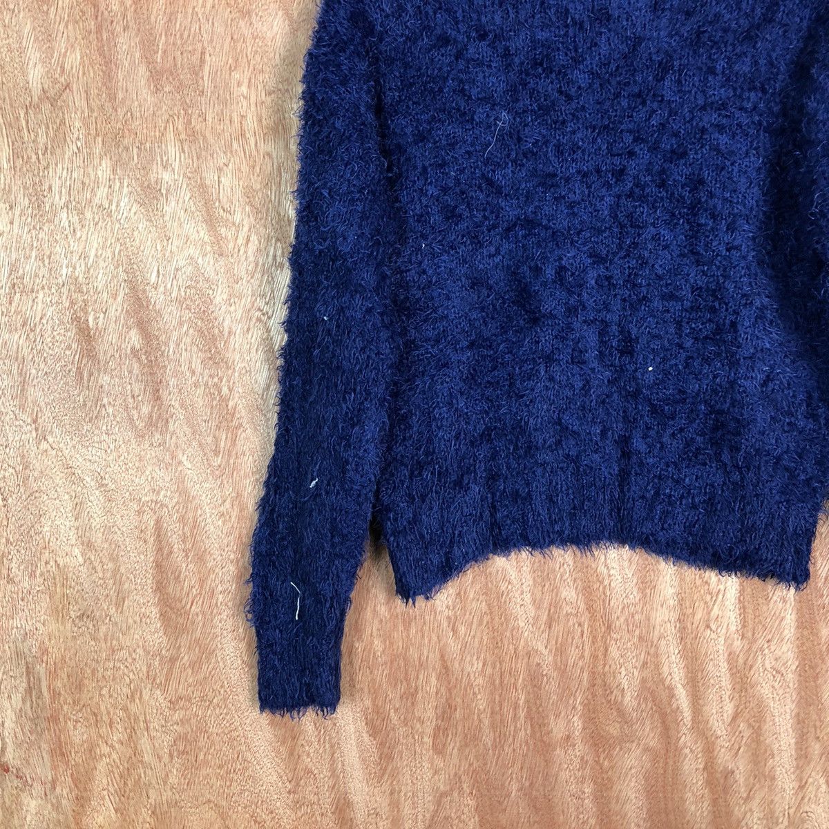 Japanese Brand GU Dark Blue Shag Shaggy Fur Mohair Knitwear #6602 Size US M / EU 48-50 / 2 - 2 Thumbnail