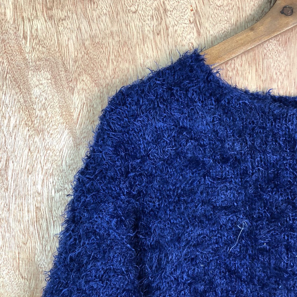 Japanese Brand GU Dark Blue Shag Shaggy Fur Mohair Knitwear #6602 Size US M / EU 48-50 / 2 - 4 Thumbnail