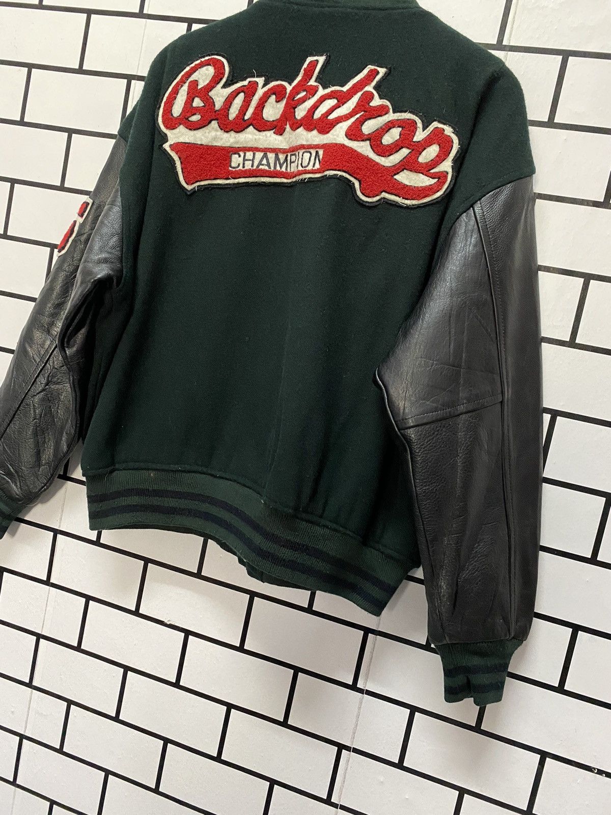 Vintage Vintage Back Drop Champion Leather Wool Varsity Jacket Size US L / EU 52-54 / 3 - 9 Thumbnail