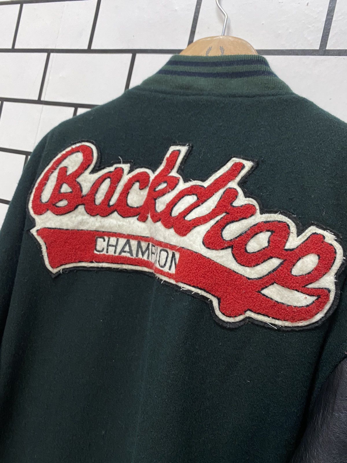 Vintage Vintage Back Drop Champion Leather Wool Varsity Jacket Size US L / EU 52-54 / 3 - 11 Thumbnail