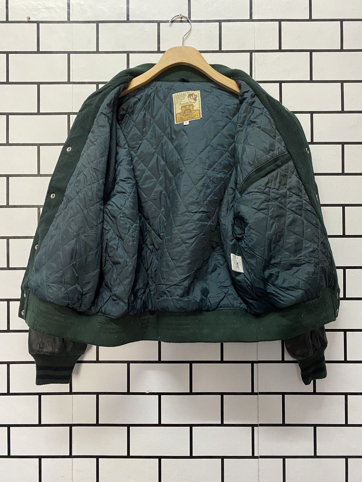 Vintage Vintage Back Drop Champion Leather Wool Varsity Jacket Size US L / EU 52-54 / 3 - 12 Thumbnail